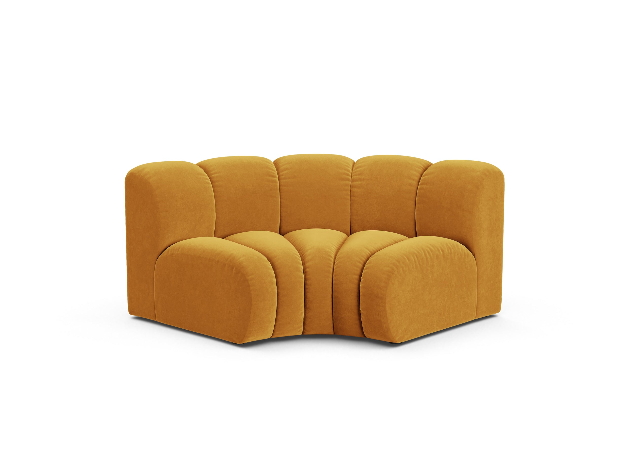 Micadoni Lupine rohový modul sedačky 185 × 95 cm - Zamat Venus (Ven2917) - Žltá