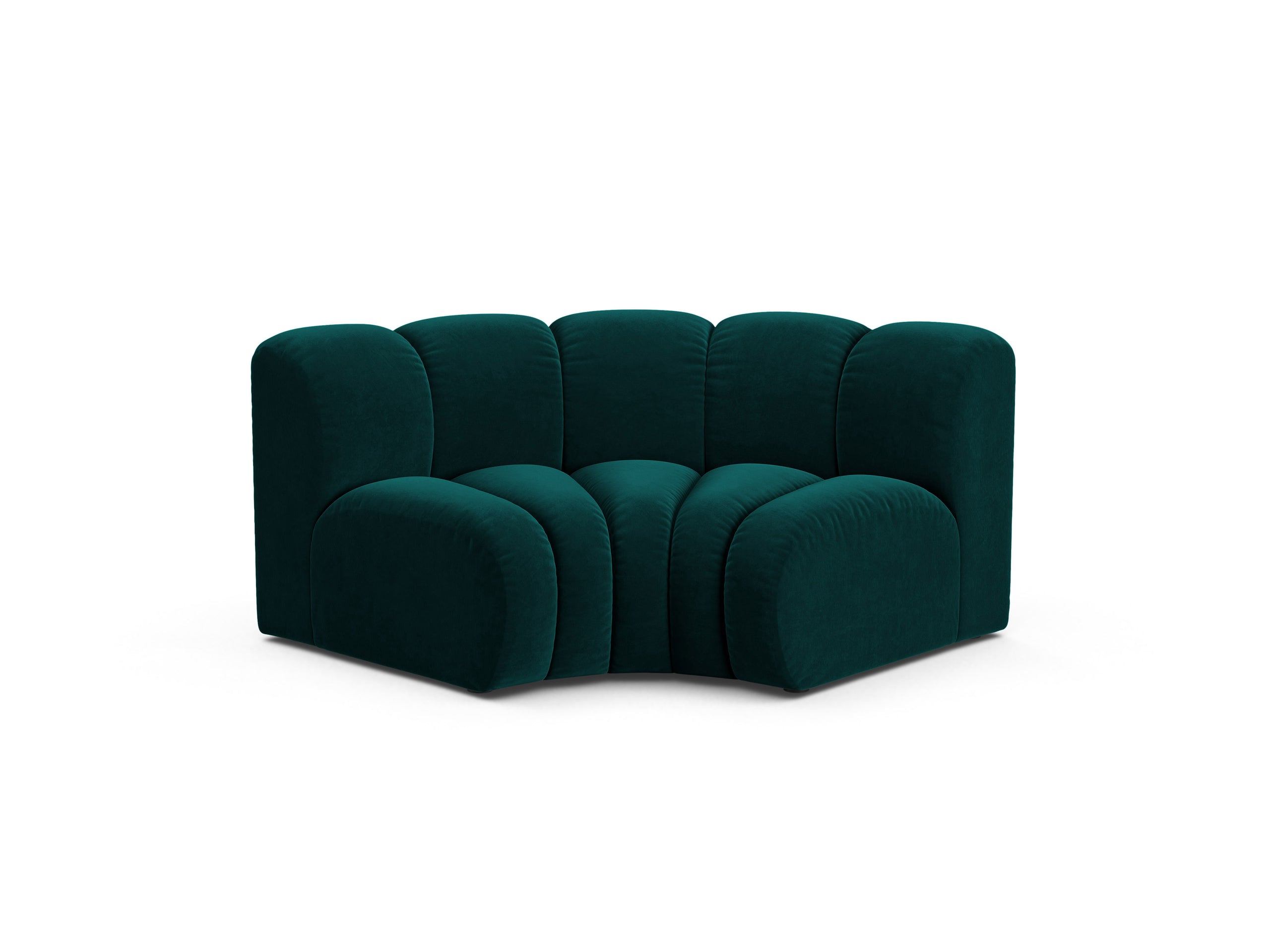 Micadoni Lupine rohový modul sedačky 185 × 95 cm - Zamat Venus (Ven2911) - Tmavá petrolejová