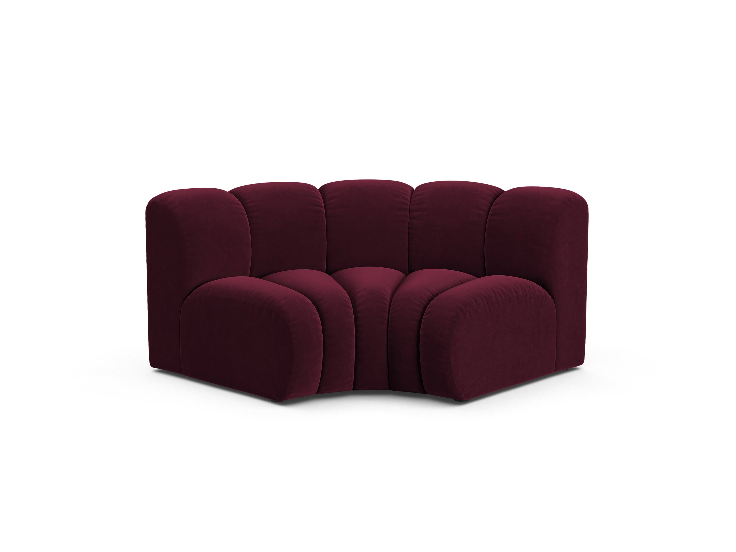 Micadoni Lupine rohový modul sedačky 185 × 95 cm - Zamat Venus (Ven2932) - Vínová