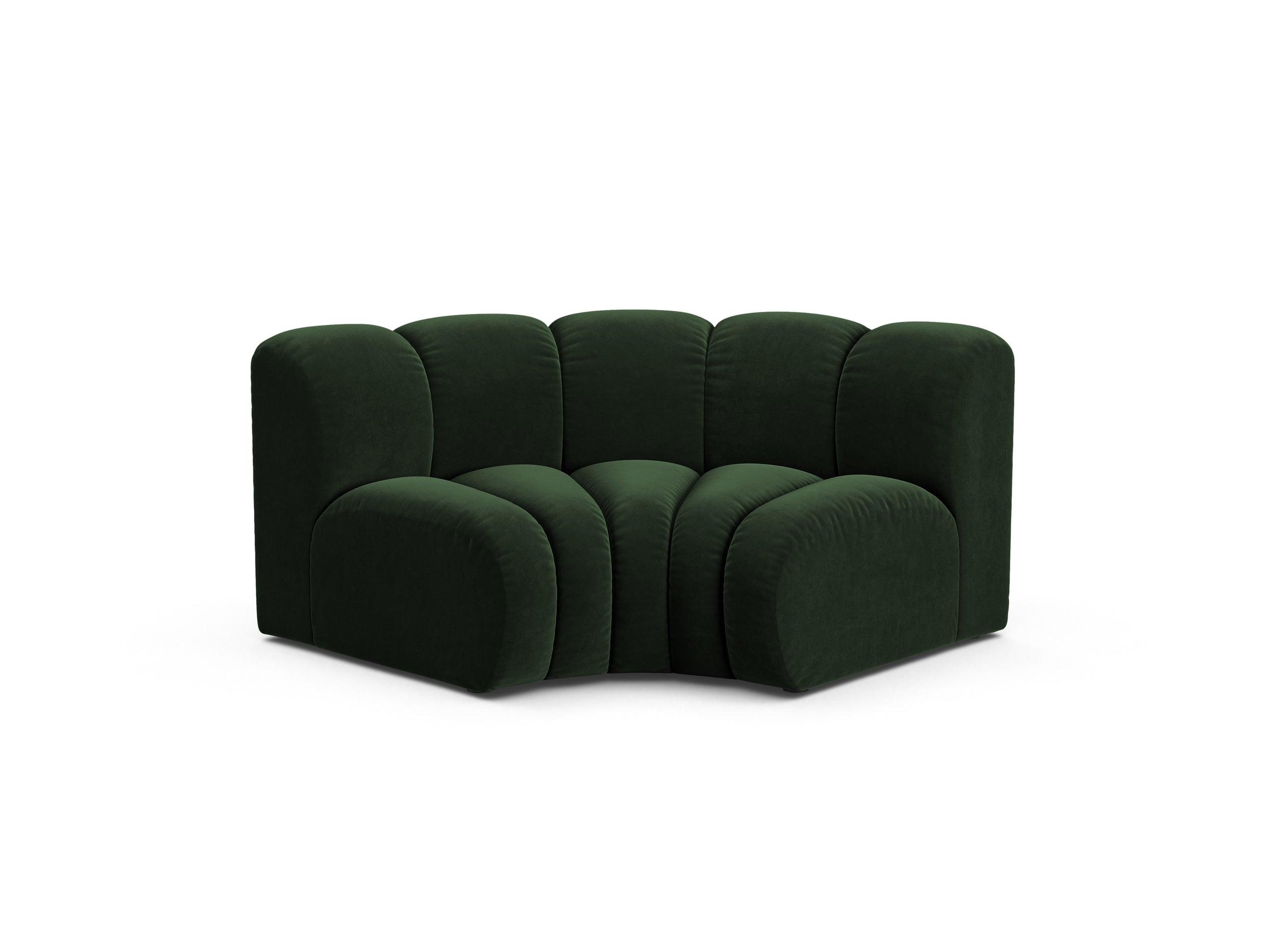 Micadoni Lupine rohový modul sedačky 185 × 95 cm - Zamat Venus (Ven2940) - Fľaškovozelená
