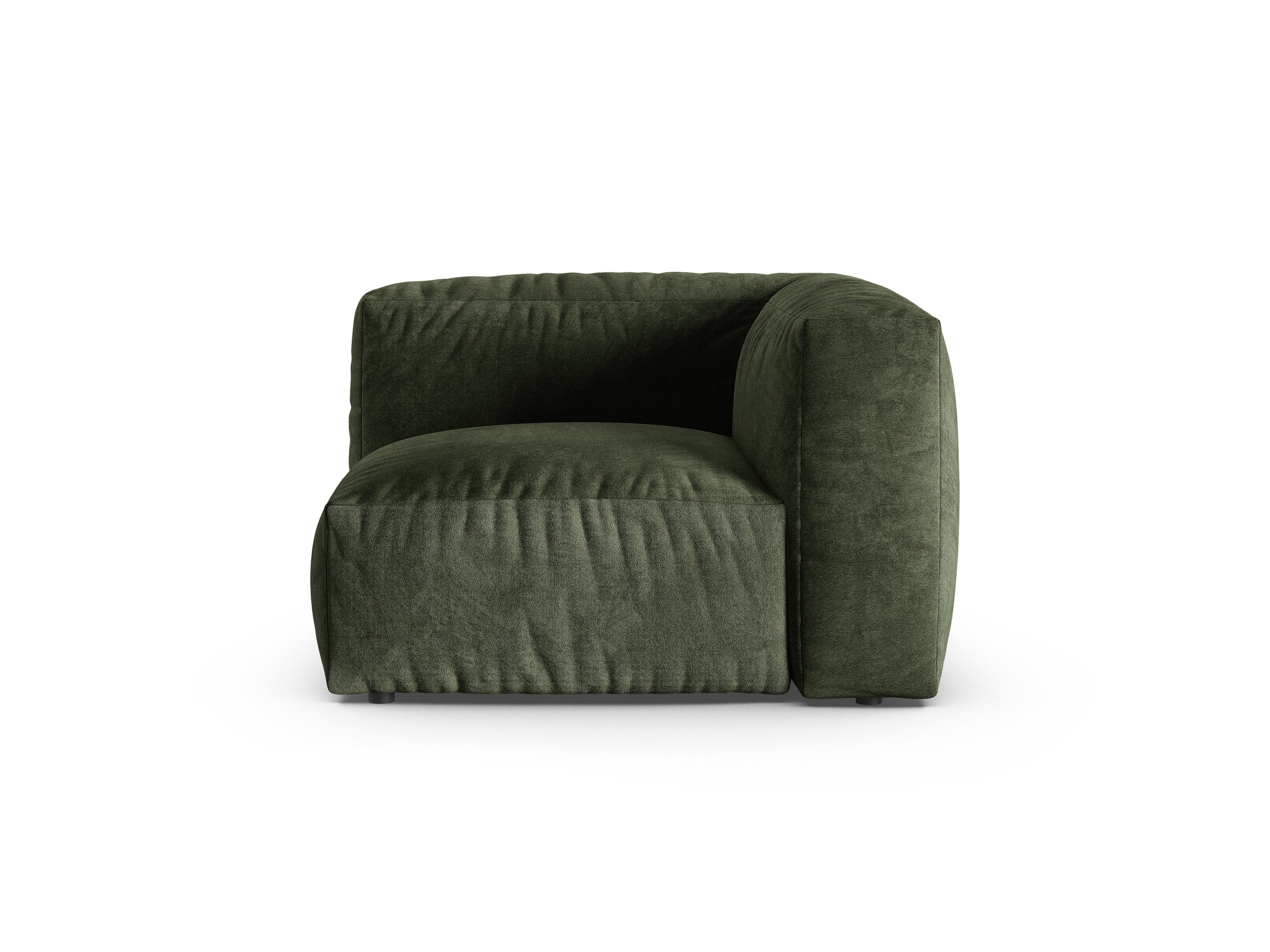 Micadoni Martina rohový modul sedačky - Zamat Vogue (Vog11) - Zelená - Nohy: Čierny plast - Variant 90 cm