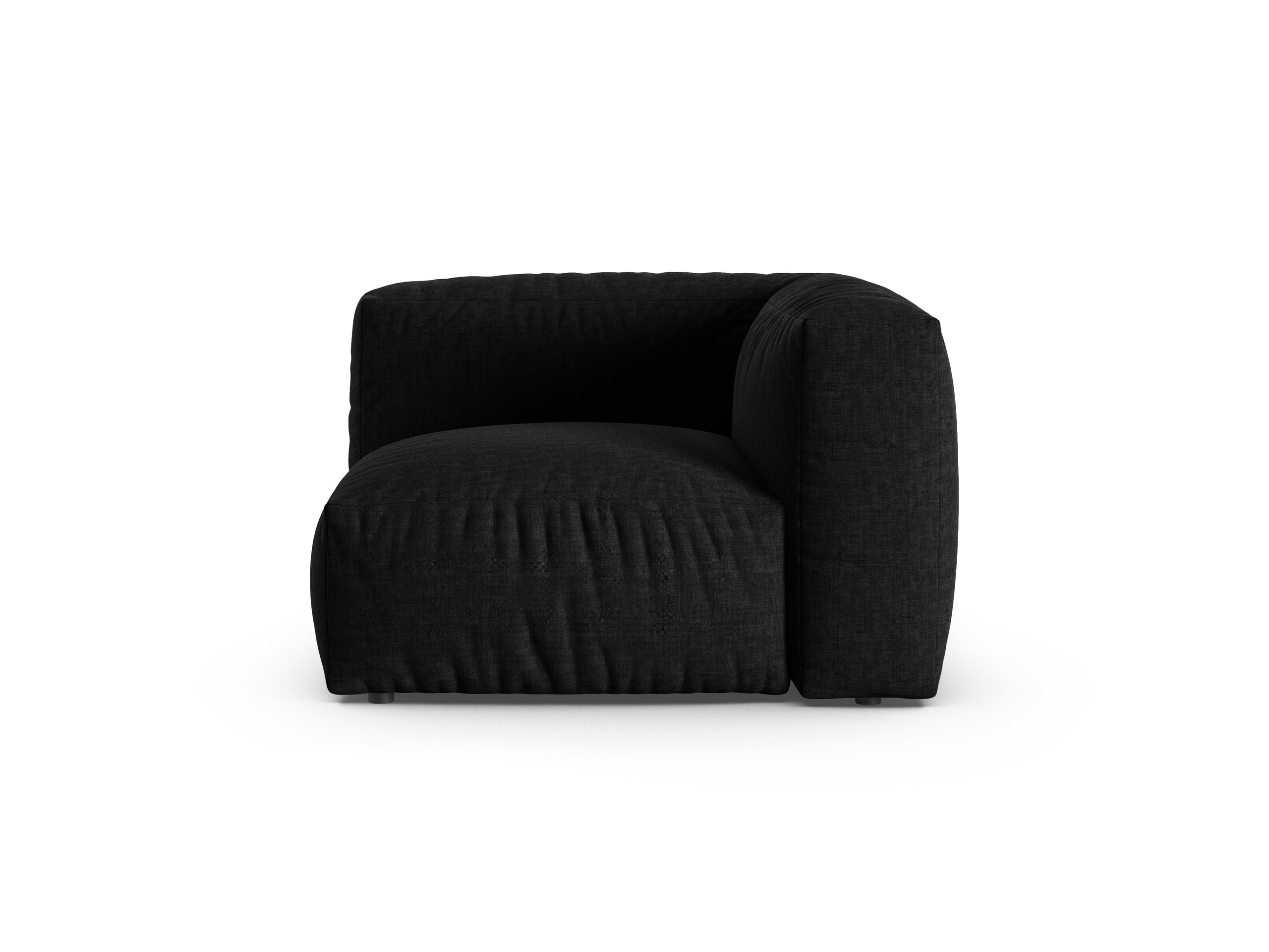 Micadoni Martina rohový modul sedačky - Štrukturovaná látka Boston (Boblack) - Čierna - Nohy: Čierny plast - Variant 90 cm