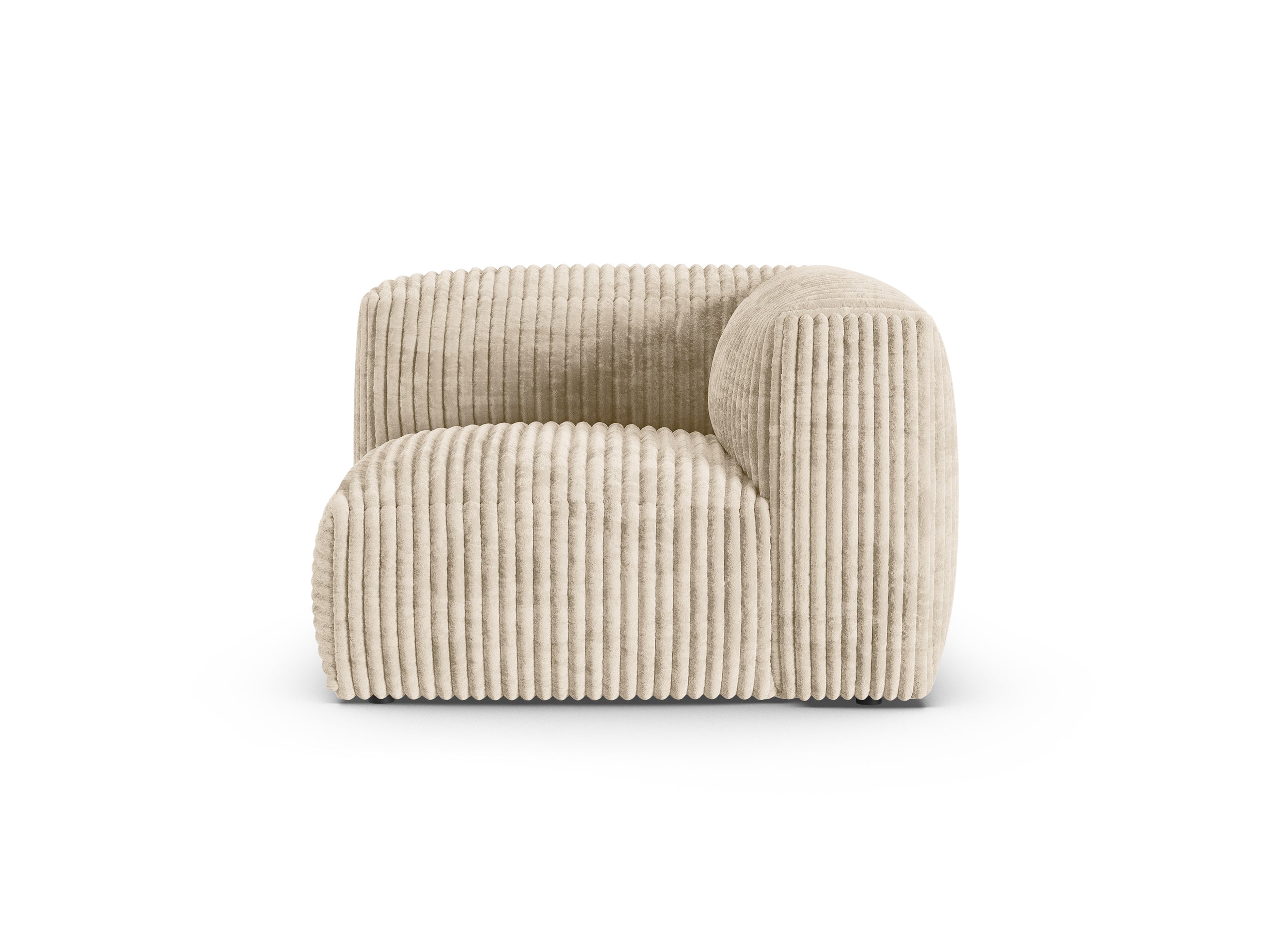 Micadoni Martina rohový modul sedačky - Menčester Tilia (Til03) - Svetlobéžová - Nohy: Čierny plast - Variant 90 cm