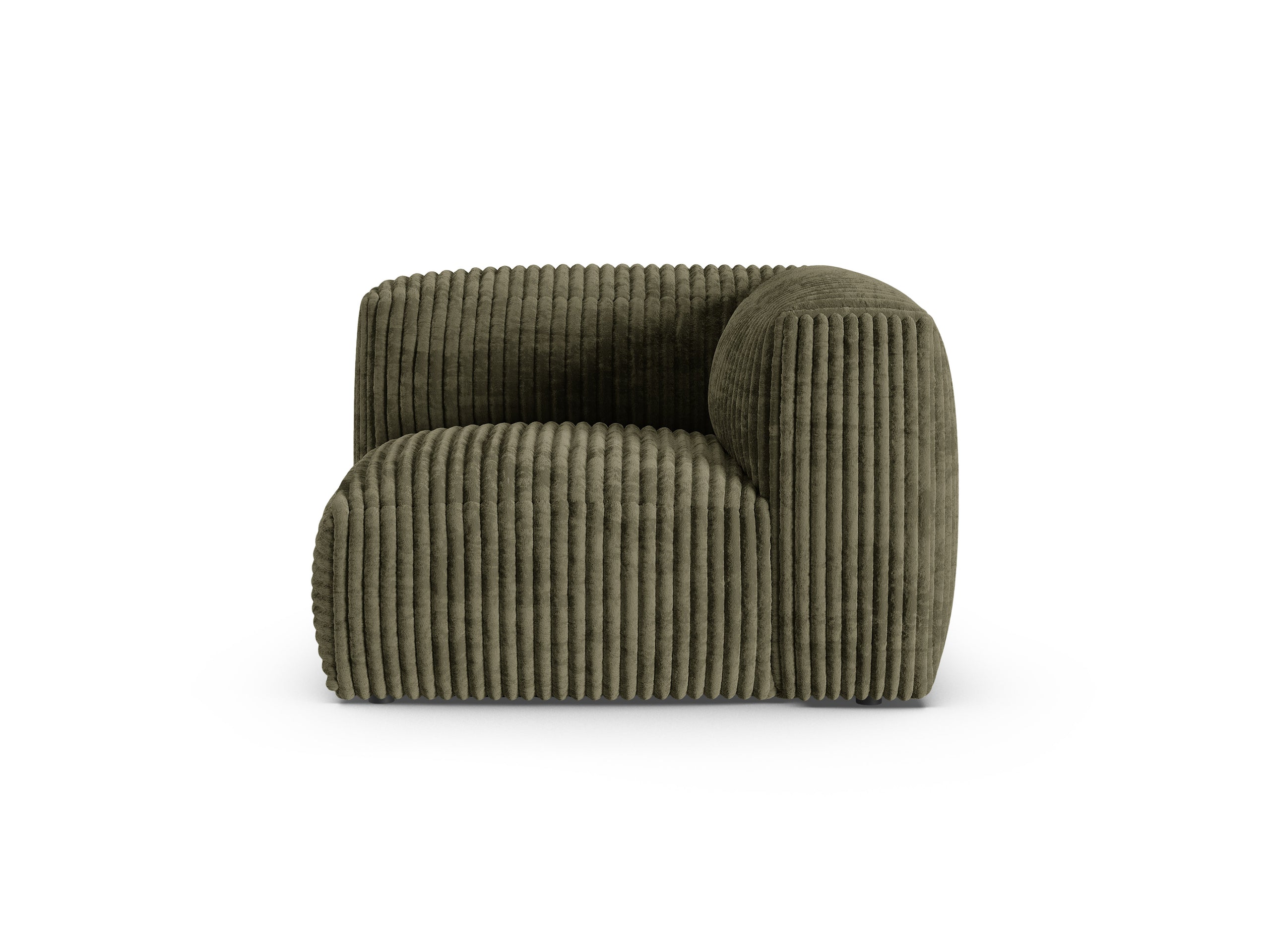 Micadoni Martina rohový modul sedačky - Menčester Tilia (Til37) - Machovozelená - Nohy: Čierny plast - Variant 90 cm