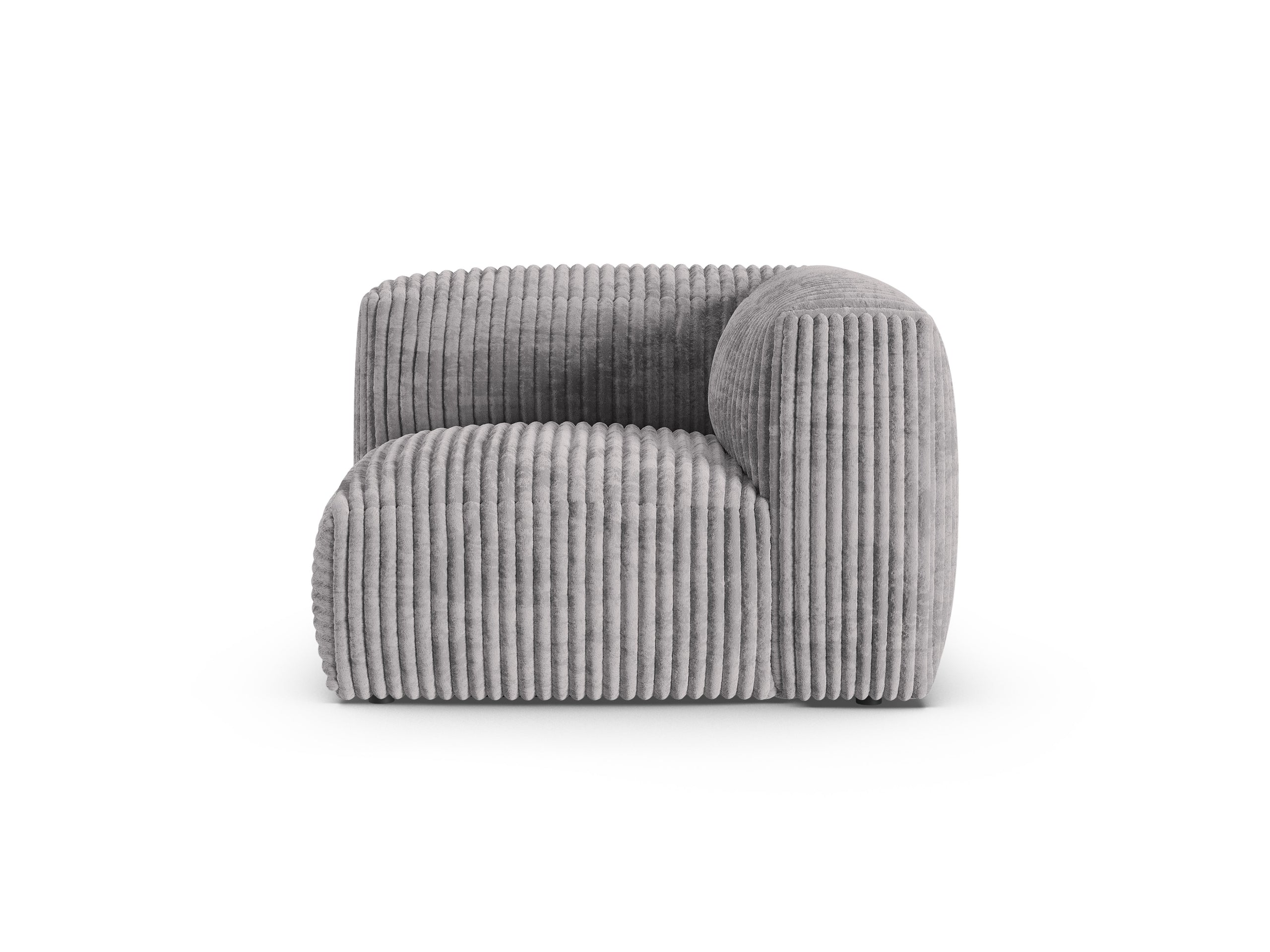 Micadoni Martina rohový modul sedačky - Menčester Tilia (Til86) - Svetlosivá - Nohy: Čierny plast - Variant 90 cm