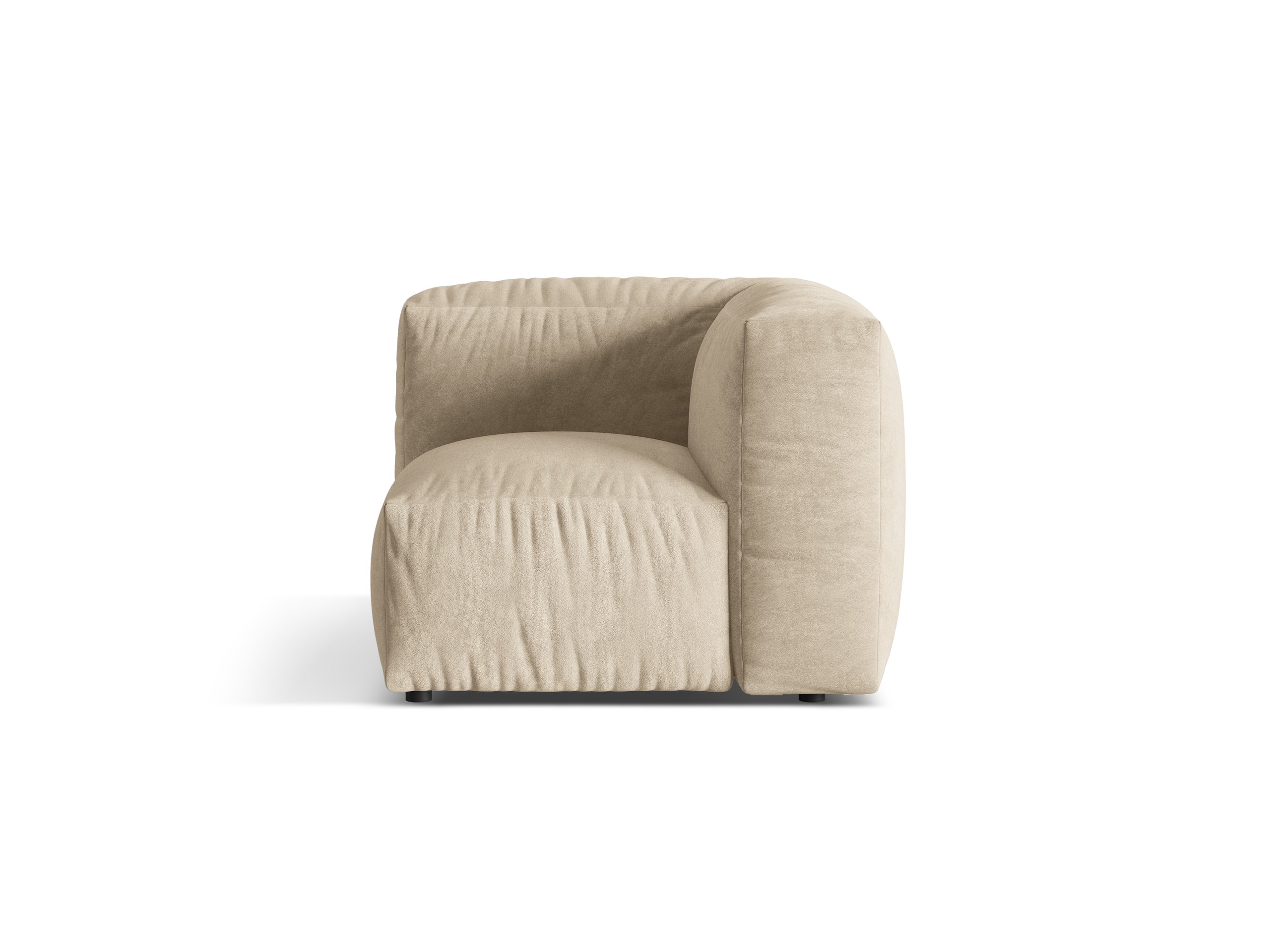 Micadoni Martina rohový modul sedačky - Zamat Vogue (Vog1) - Svetlobéžová - Nohy: Čierny plast - Variant 68 cm