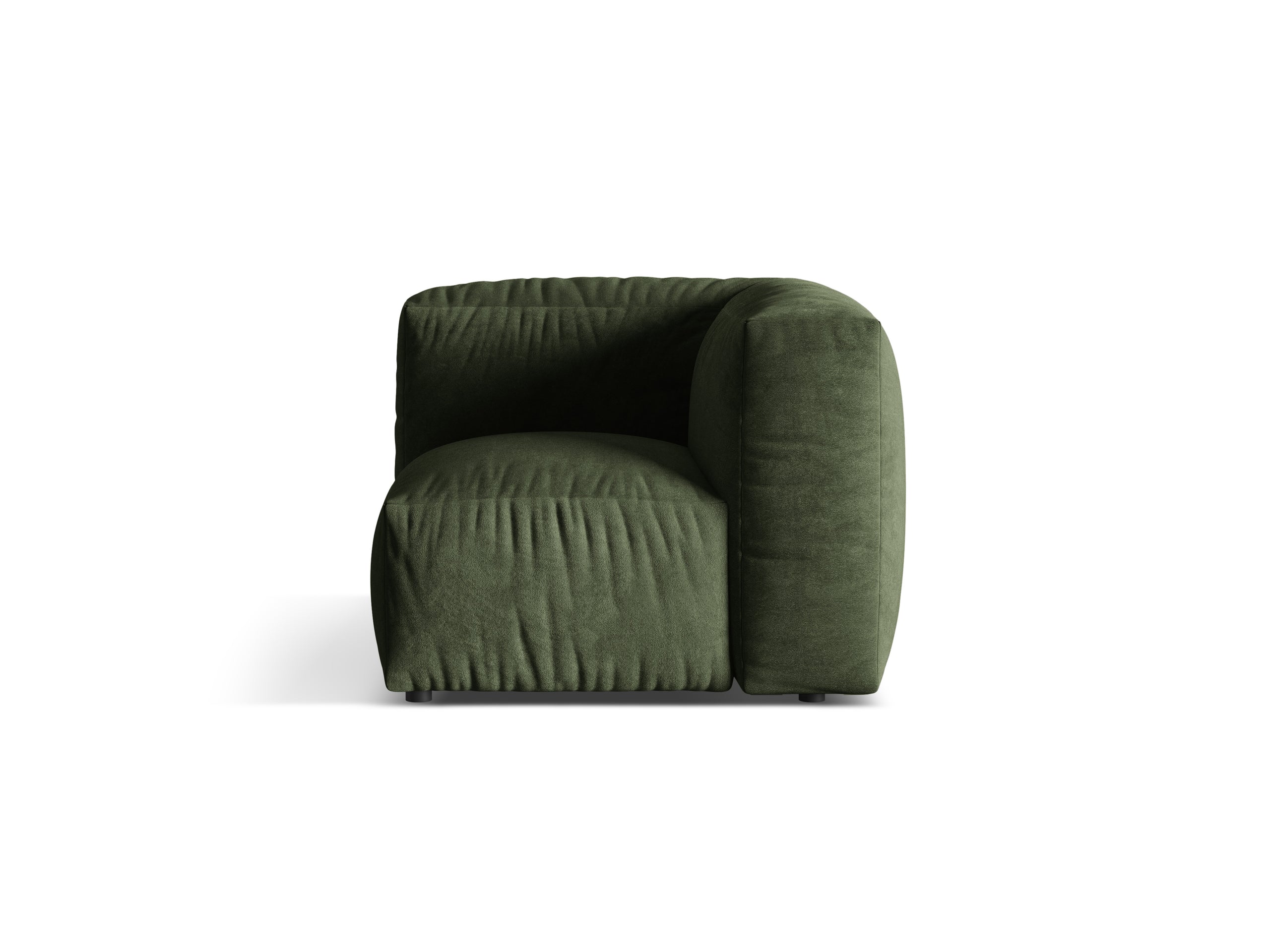 Micadoni Martina rohový modul sedačky - Zamat Vogue (Vog11) - Zelená - Nohy: Čierny plast - Variant 68 cm