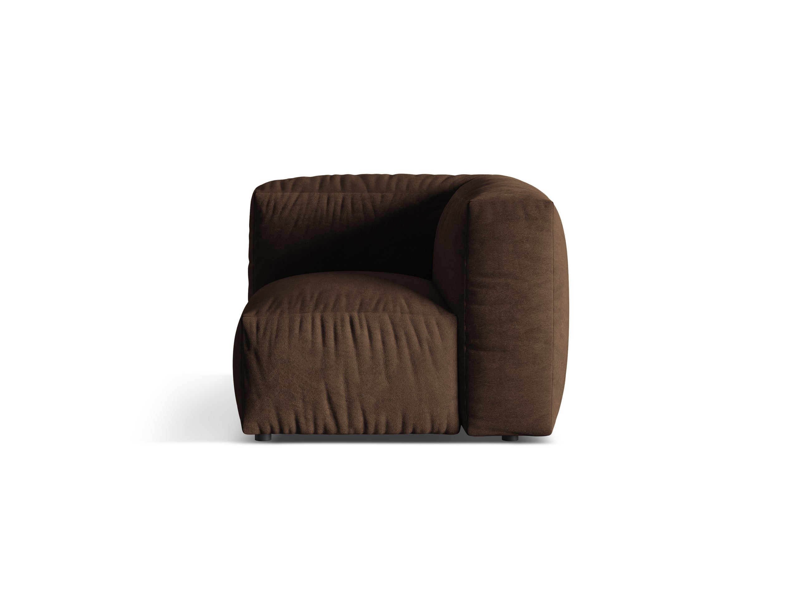 Micadoni Martina rohový modul sedačky - Zamat Vogue (Vog6) - Čokoládová - Nohy: Čierny plast - Variant 68 cm