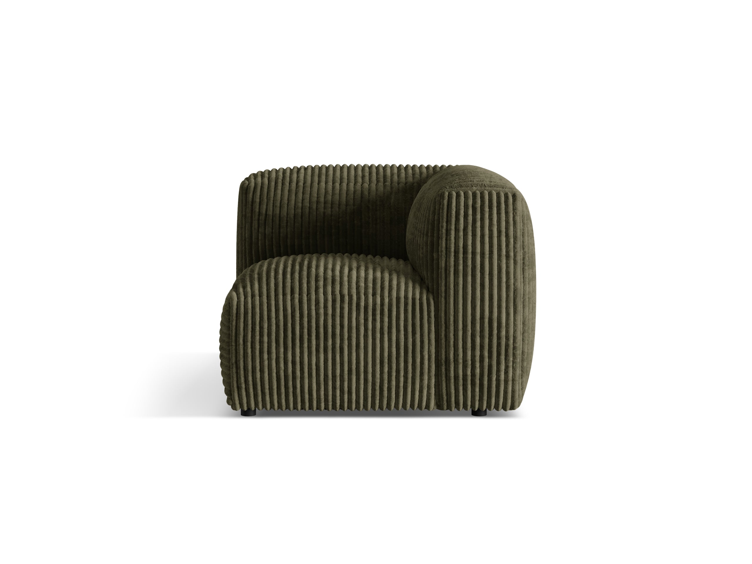 Micadoni Martina rohový modul sedačky - Menčester Tilia (Til37) - Machovozelená - Nohy: Čierny plast - Variant 68 cm