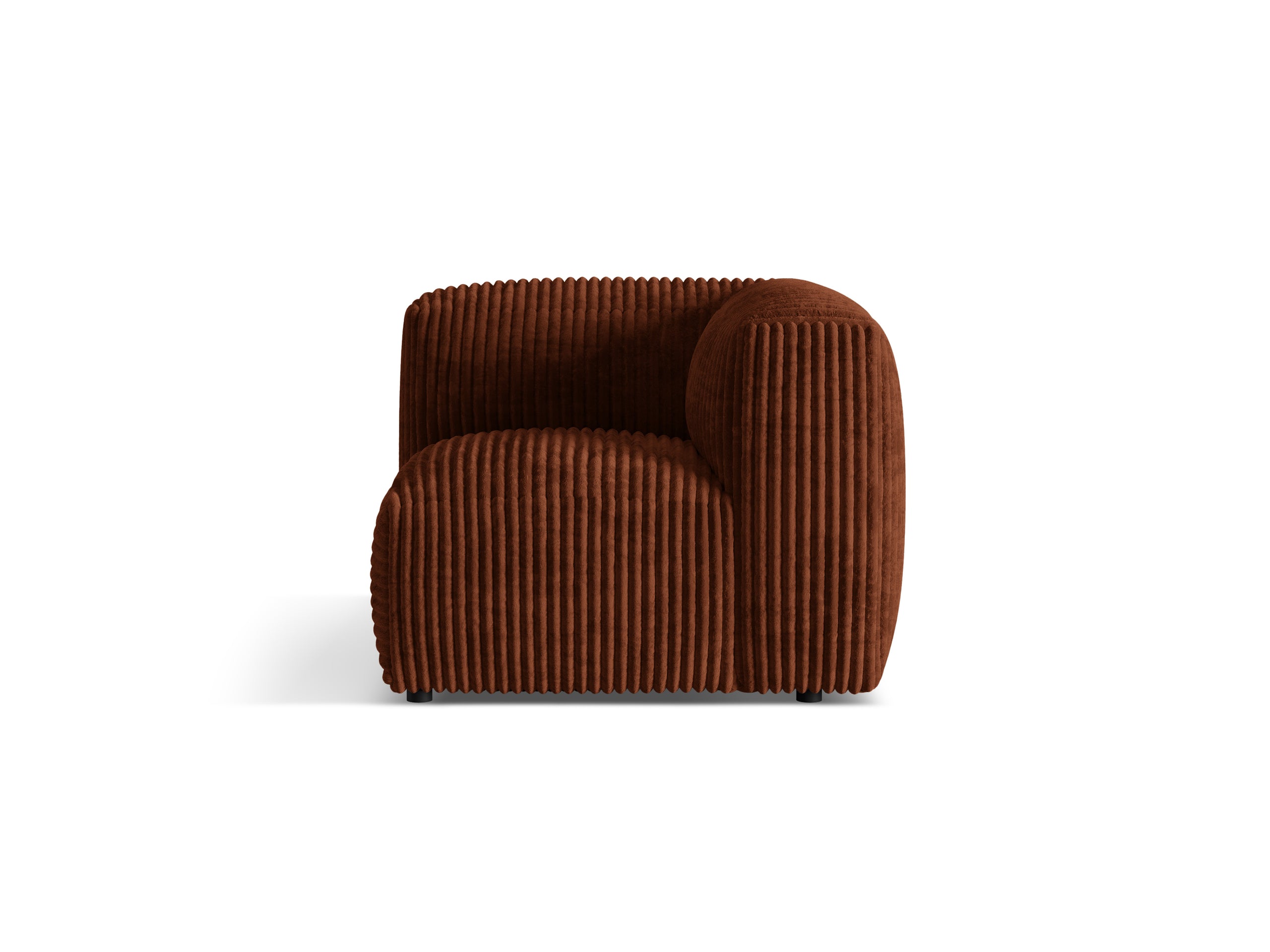 Micadoni Martina rohový modul sedačky - Menčester Tilia (Til52) - Tehlová - Nohy: Čierny plast - Variant 68 cm