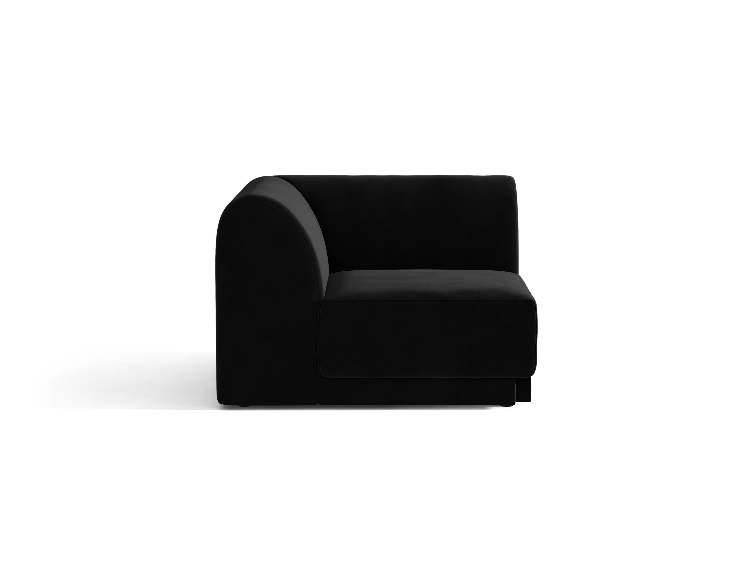 Micadoni Miley rohový modul sedačky 90 × 90 cm - Zamat Bluvel (Blu19) - Čierna