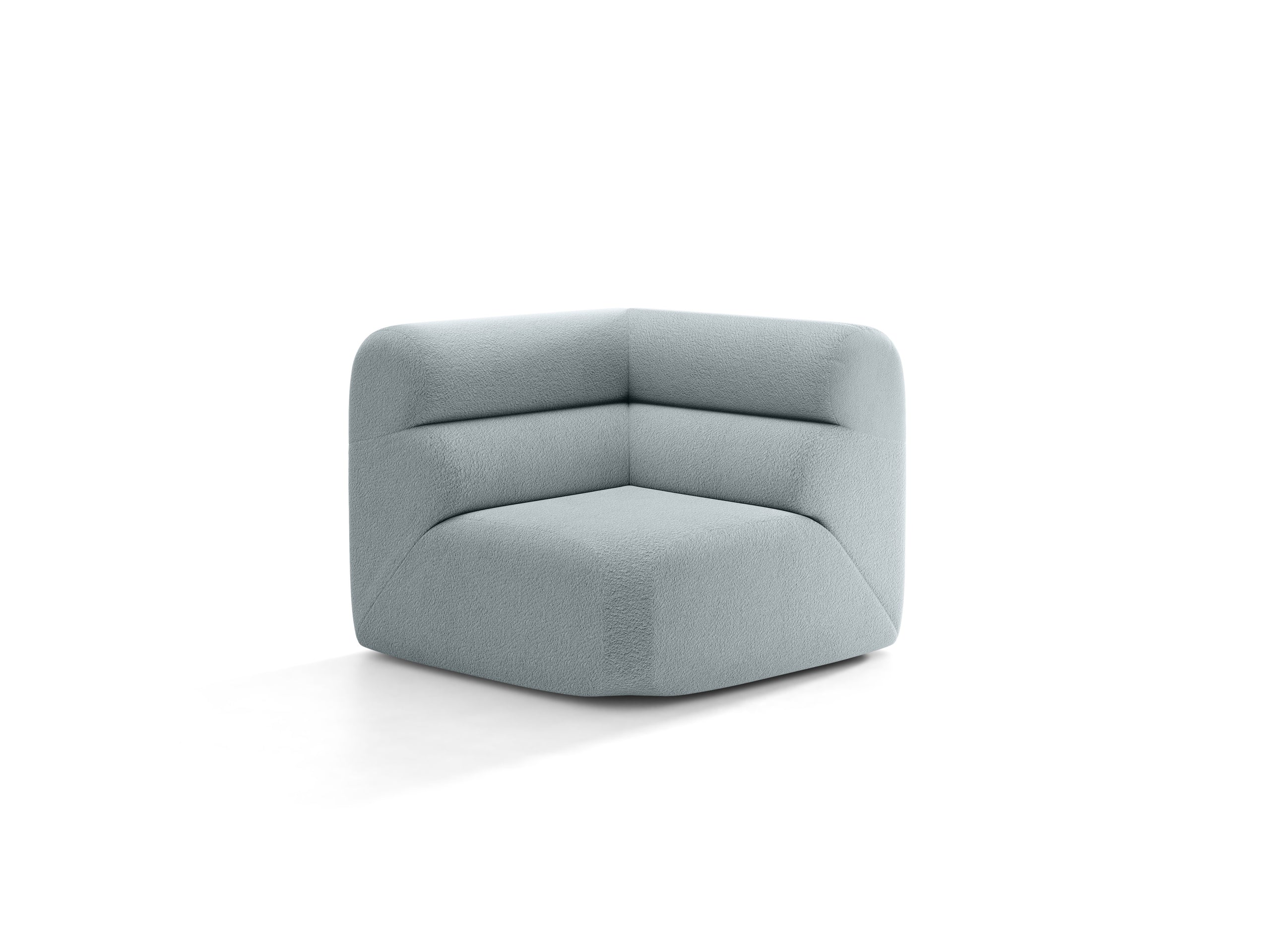 Micadoni Neo rohový modul sedačky 100 × 100 cm - Buklé Baloo (Bal2086) - Svetlomodrá