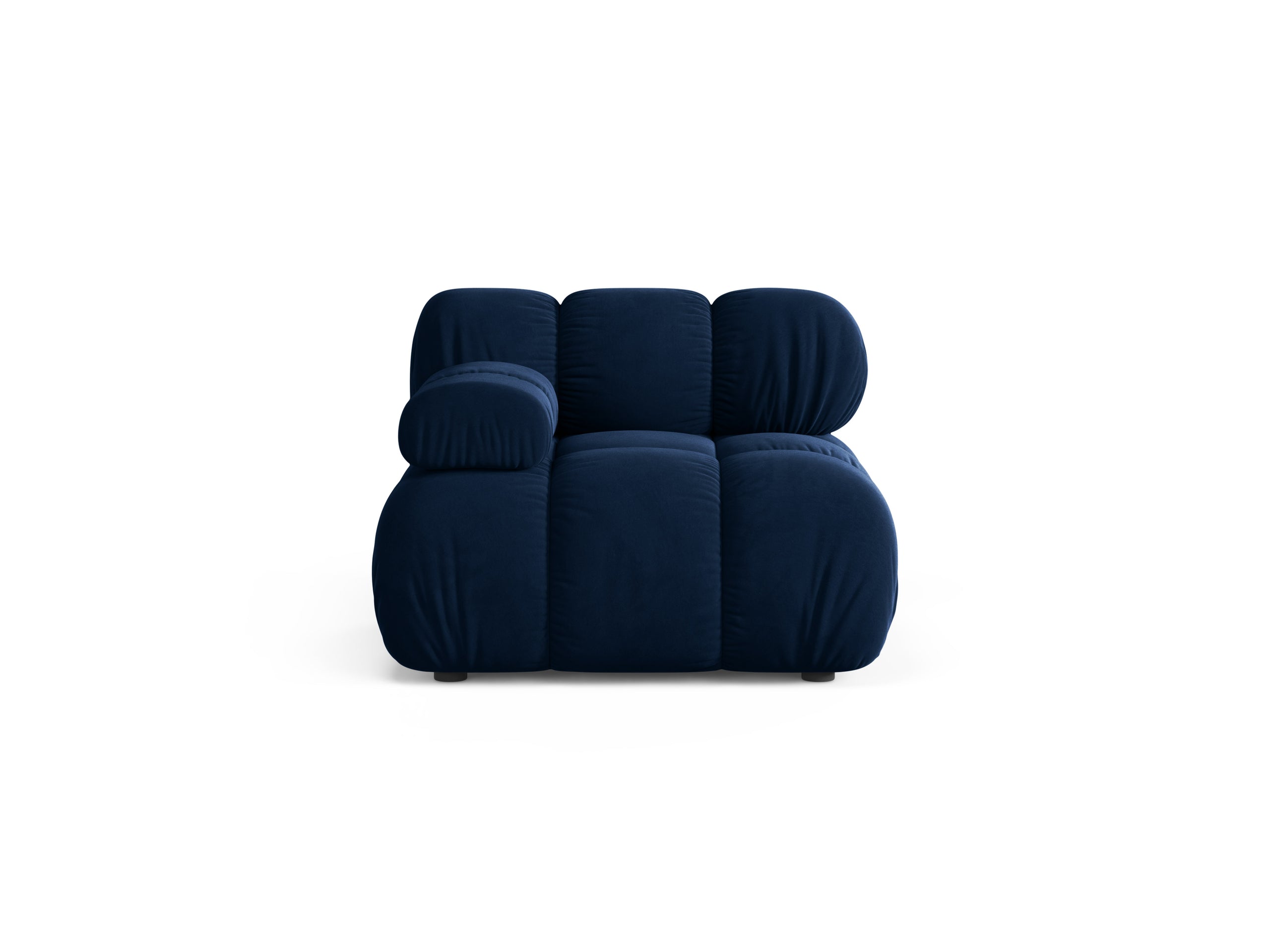 Micadoni Bellis modul sedačky s podrúčkou 94 × 94 cm - Zamat Bluvel (Blu86) - Kráľovská modrá - Ľavé prevedenie
