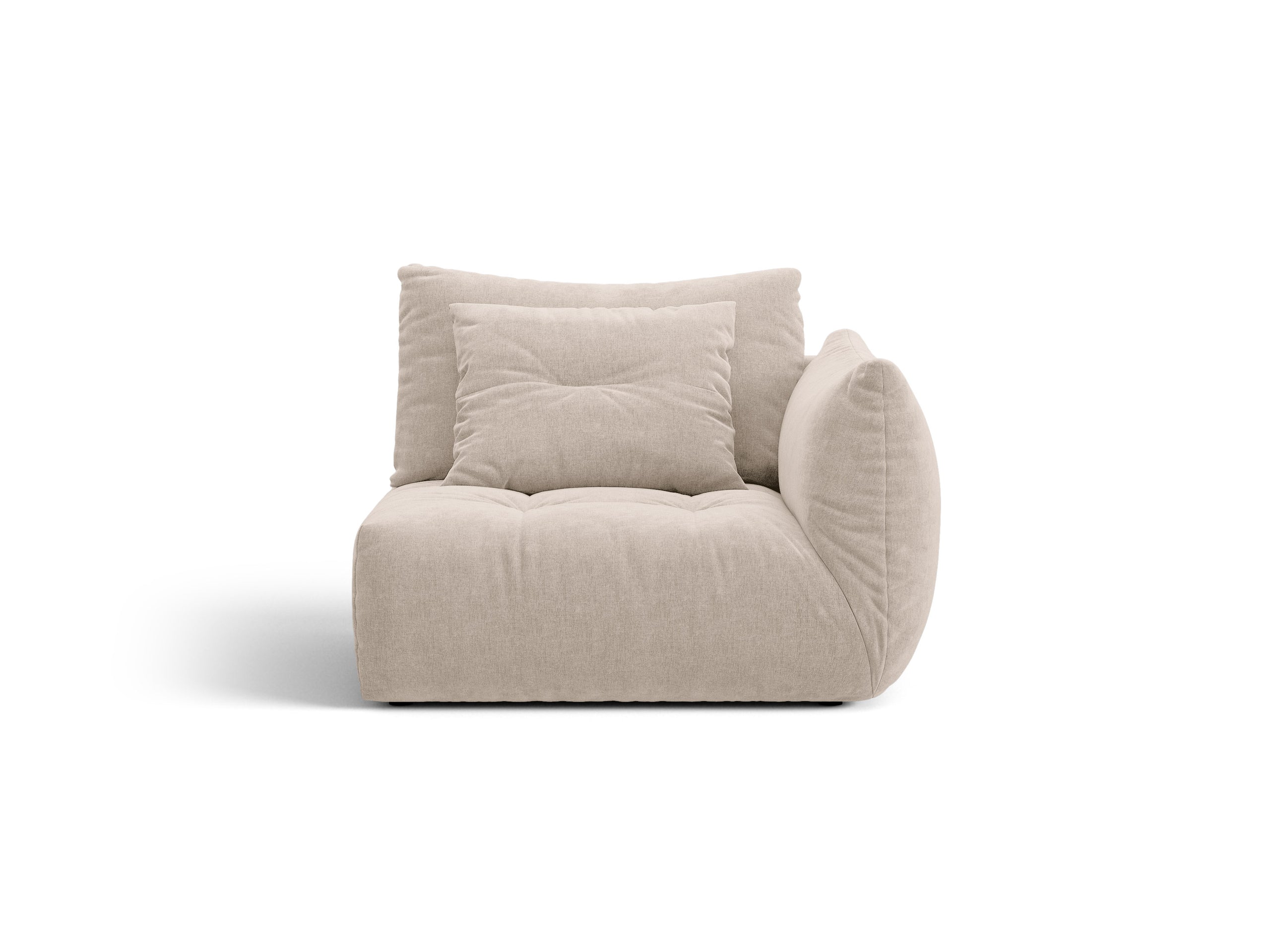 Micadoni Bloom modul sedačky s podrúčkou 116 × 107 cm - Štrukturovaná látka Wind (Win05) - Svetlobéžová - Pravé prevedenie