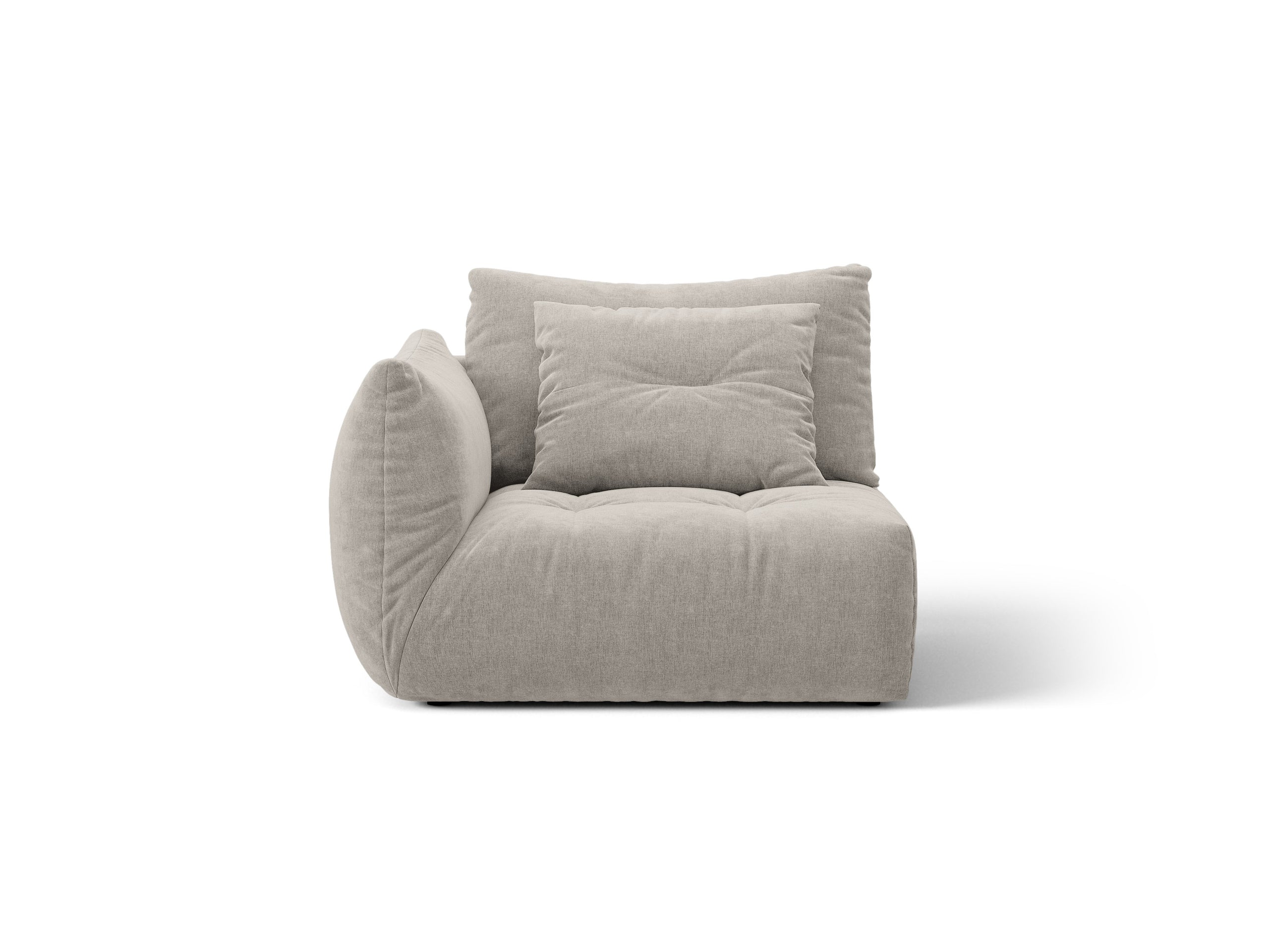 Micadoni Bloom modul sedačky s podrúčkou 116 × 107 cm - Štrukturovaná látka Wind (Win84) - Svetlosivá - Ľavé prevedenie