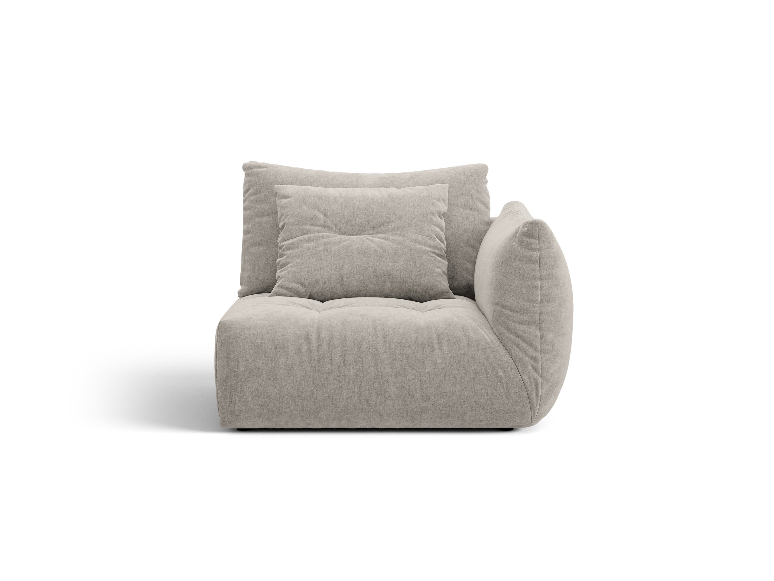Micadoni Bloom modul sedačky s podrúčkou 116 × 107 cm - Štrukturovaná látka Wind (Win84) - Svetlosivá - Pravé prevedenie