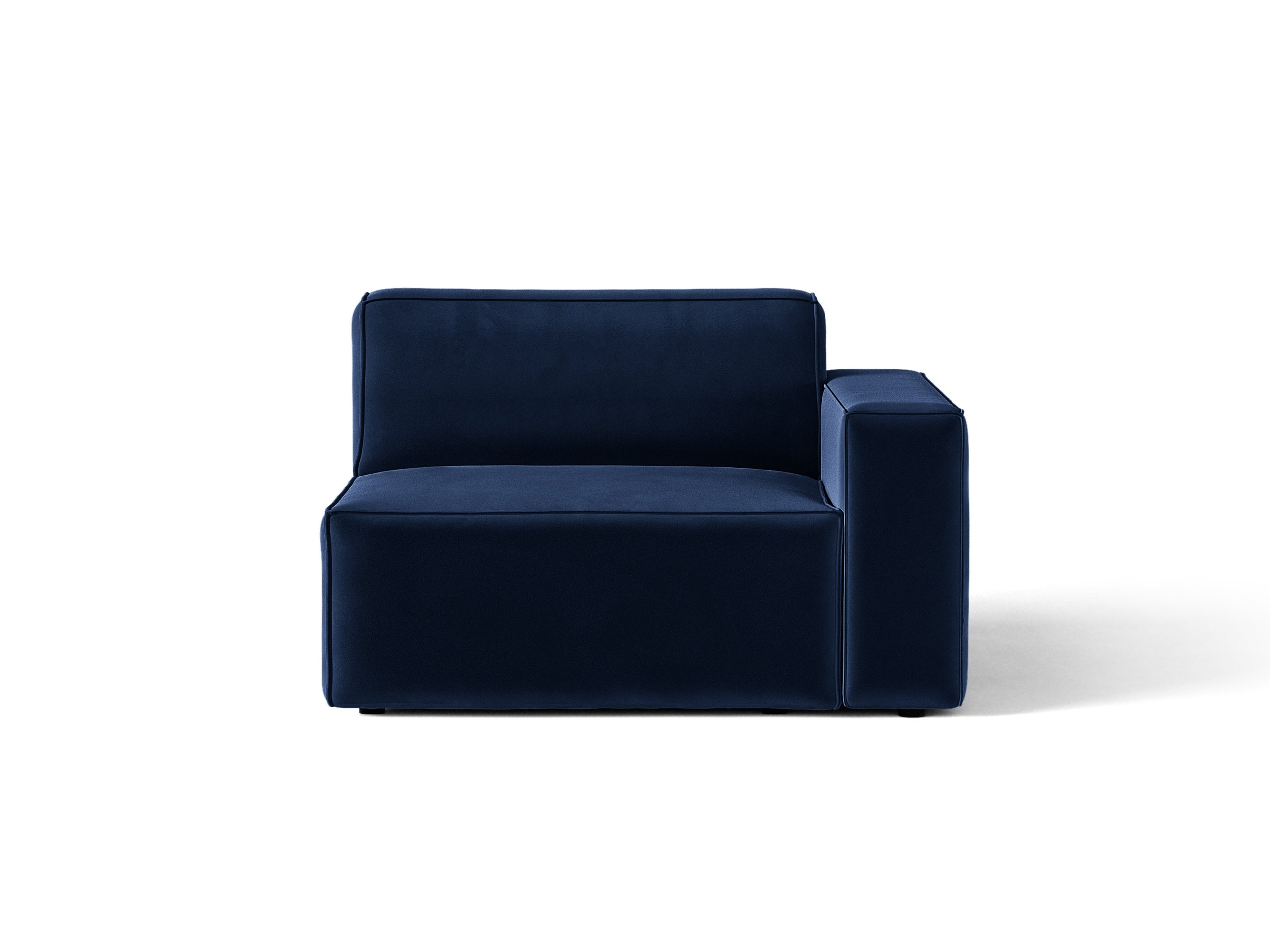 Micadoni Jodie modul sedačky s podrúčkou 102 × 99 cm - Zamat Bluvel (Blu86) - Kráľovská modrá - Pravé prevedenie