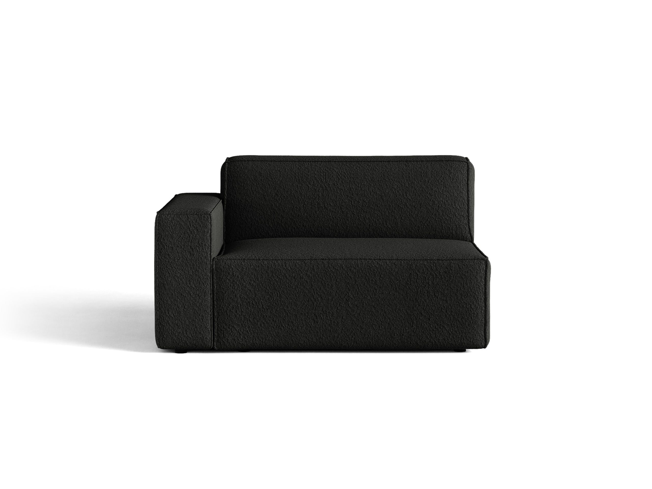 Micadoni Jodie modul sedačky s podrúčkou 122 × 99 cm - Buklé Baloo (Bal2082) - Čierna - Ľavé prevedenie