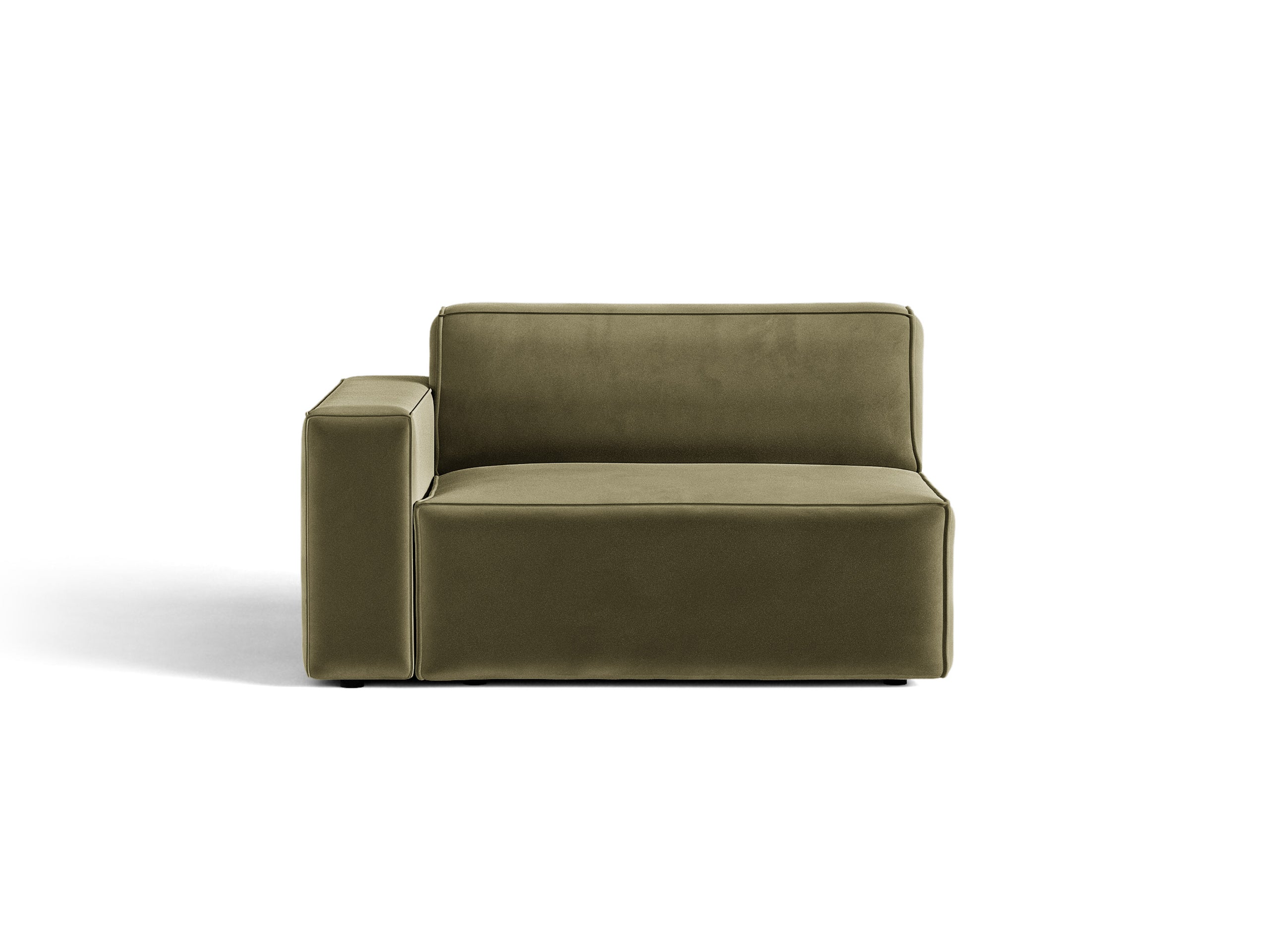 Micadoni Jodie modul sedačky s podrúčkou 122 × 99 cm - Zamat Bluvel (Blu77) - Zelená - Ľavé prevedenie
