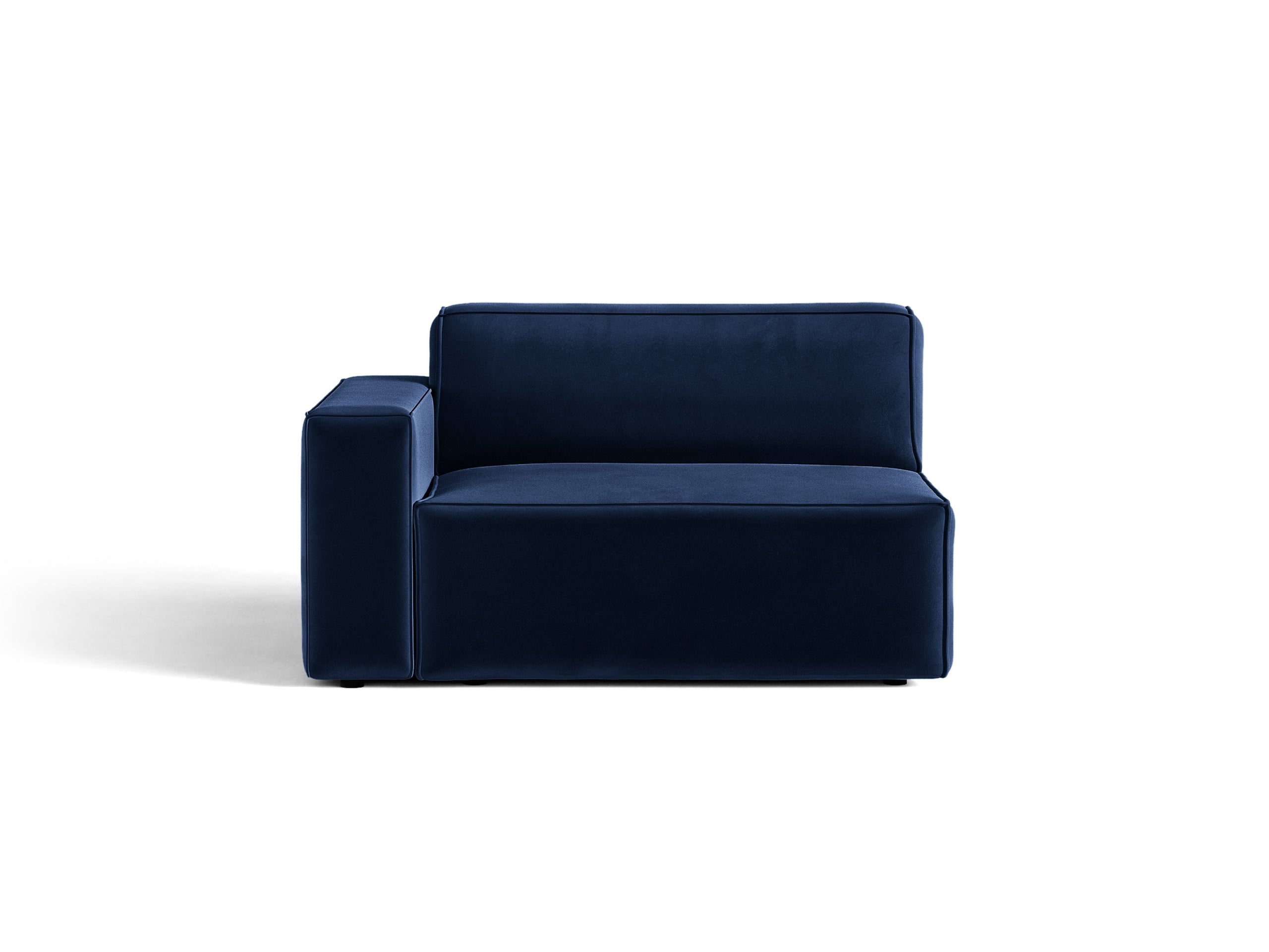 Micadoni Jodie modul sedačky s podrúčkou 122 × 99 cm - Zamat Bluvel (Blu86) - Kráľovská modrá - Ľavé prevedenie