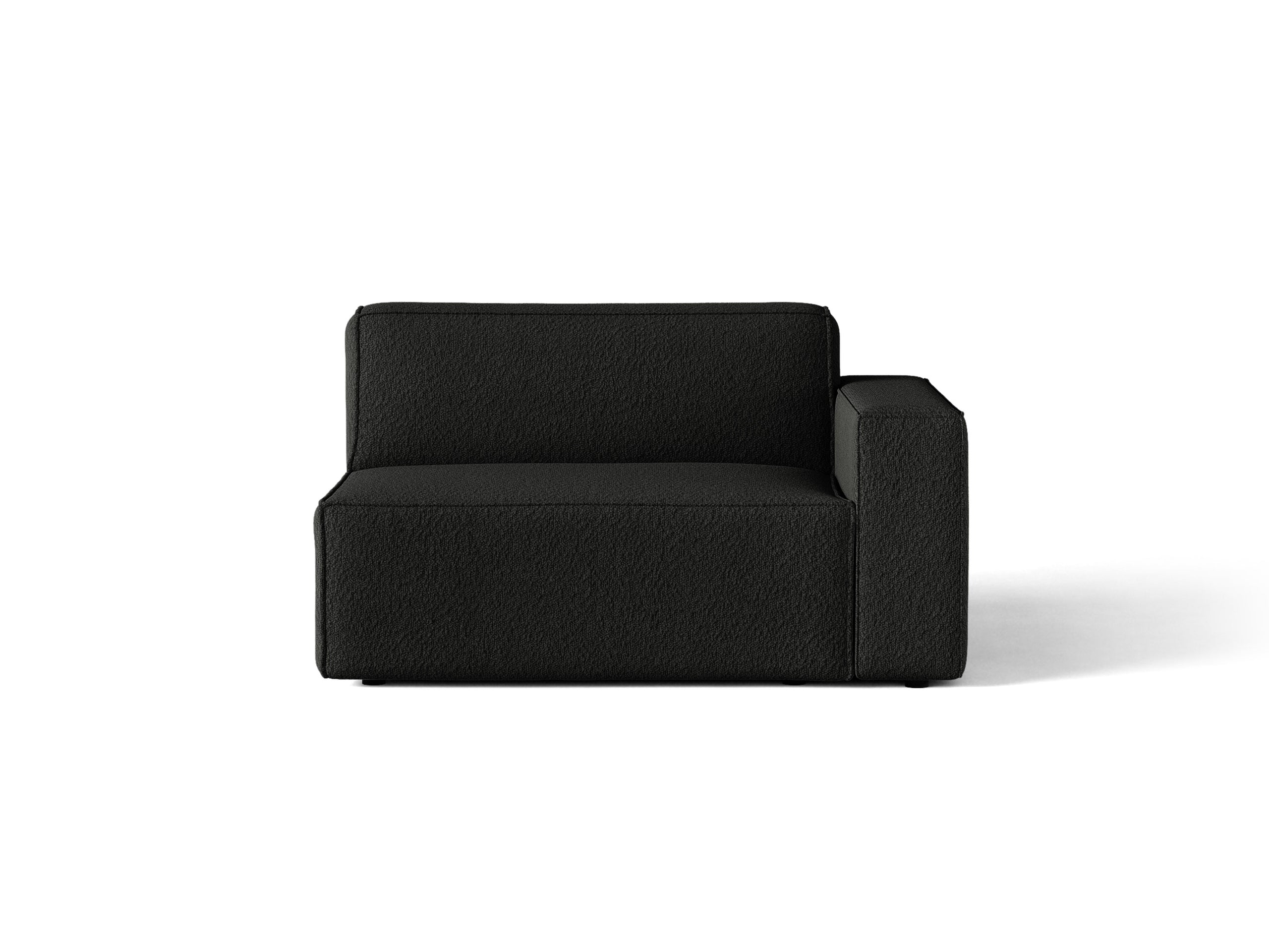 Micadoni Jodie modul sedačky s podrúčkou 122 × 99 cm - Buklé Baloo (Bal2082) - Čierna - Pravé prevedenie