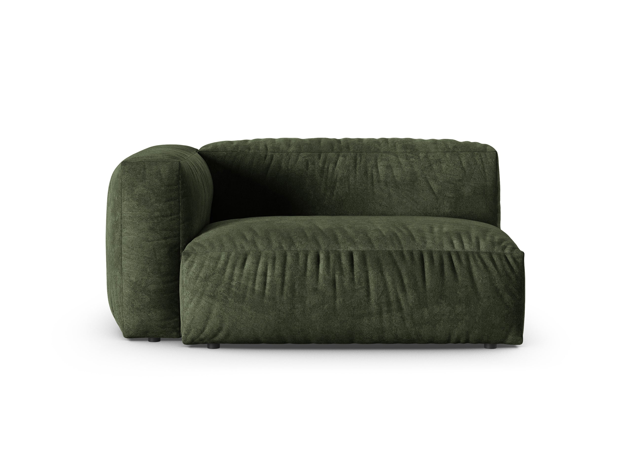 Micadoni Martina dvojmiestny modul sedačky s podrúčkou - Zamat Vogue (Vog11) - Zelená - Nohy: Čierny plast - Ľavé prevedenie - Variant 90 cm