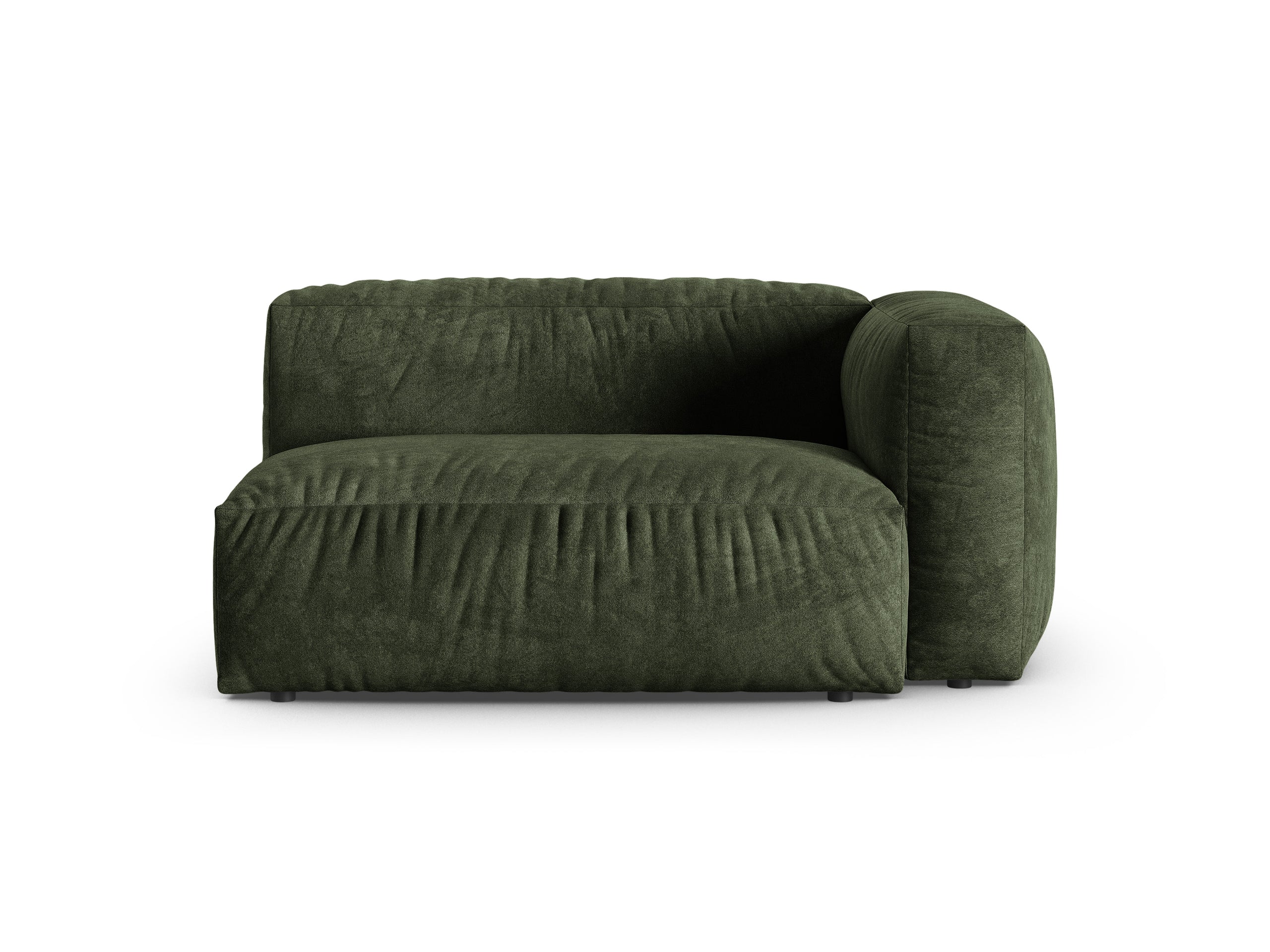Micadoni Martina dvojmiestny modul sedačky s podrúčkou - Zamat Vogue (Vog11) - Zelená - Nohy: Čierny plast - Pravé prevedenie - Variant 90 cm