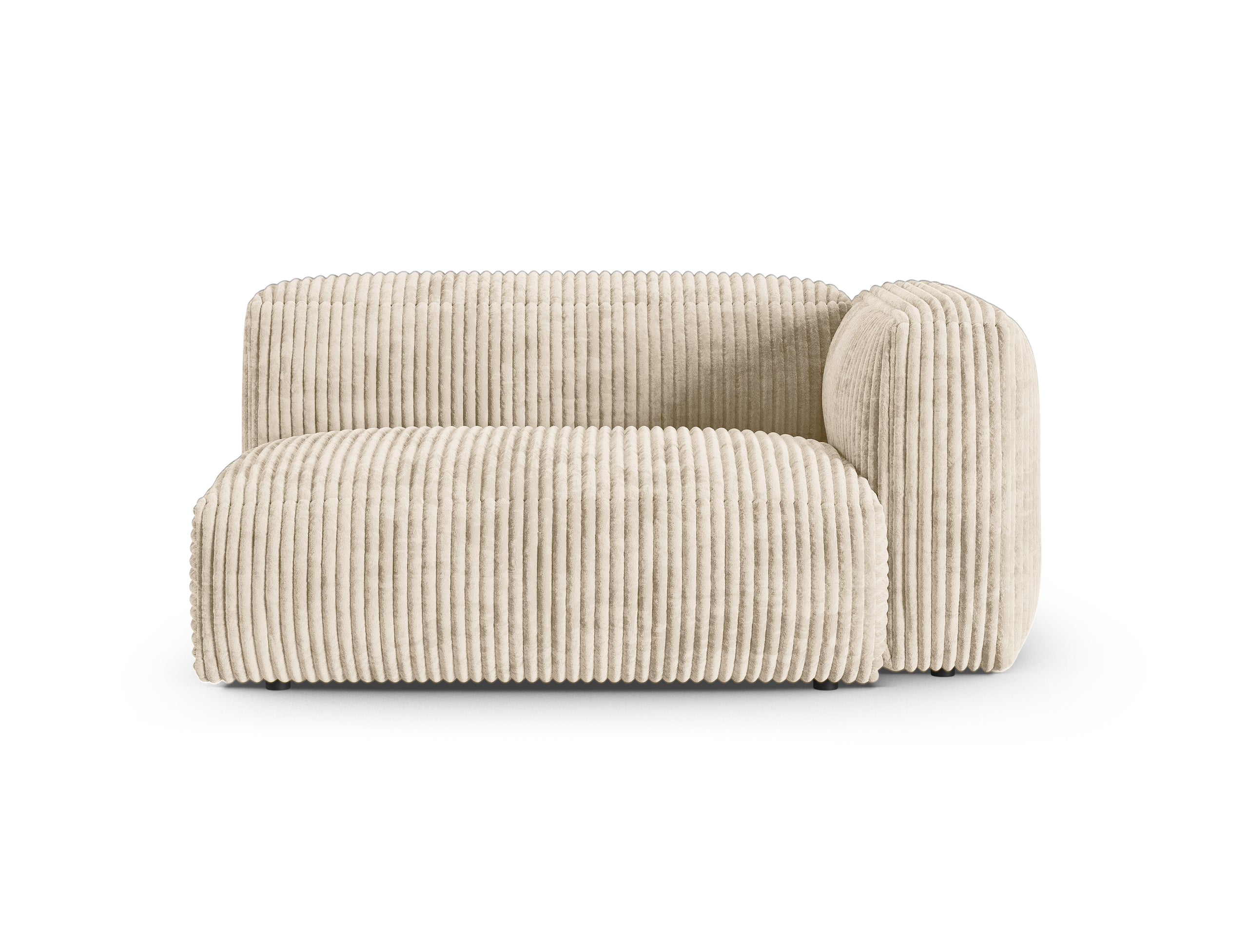 Micadoni Martina dvojmiestny modul sedačky s podrúčkou - Menčester Tilia (Til03) - Svetlobéžová - Nohy: Čierny plast - Pravé prevedenie - Variant 90 cm