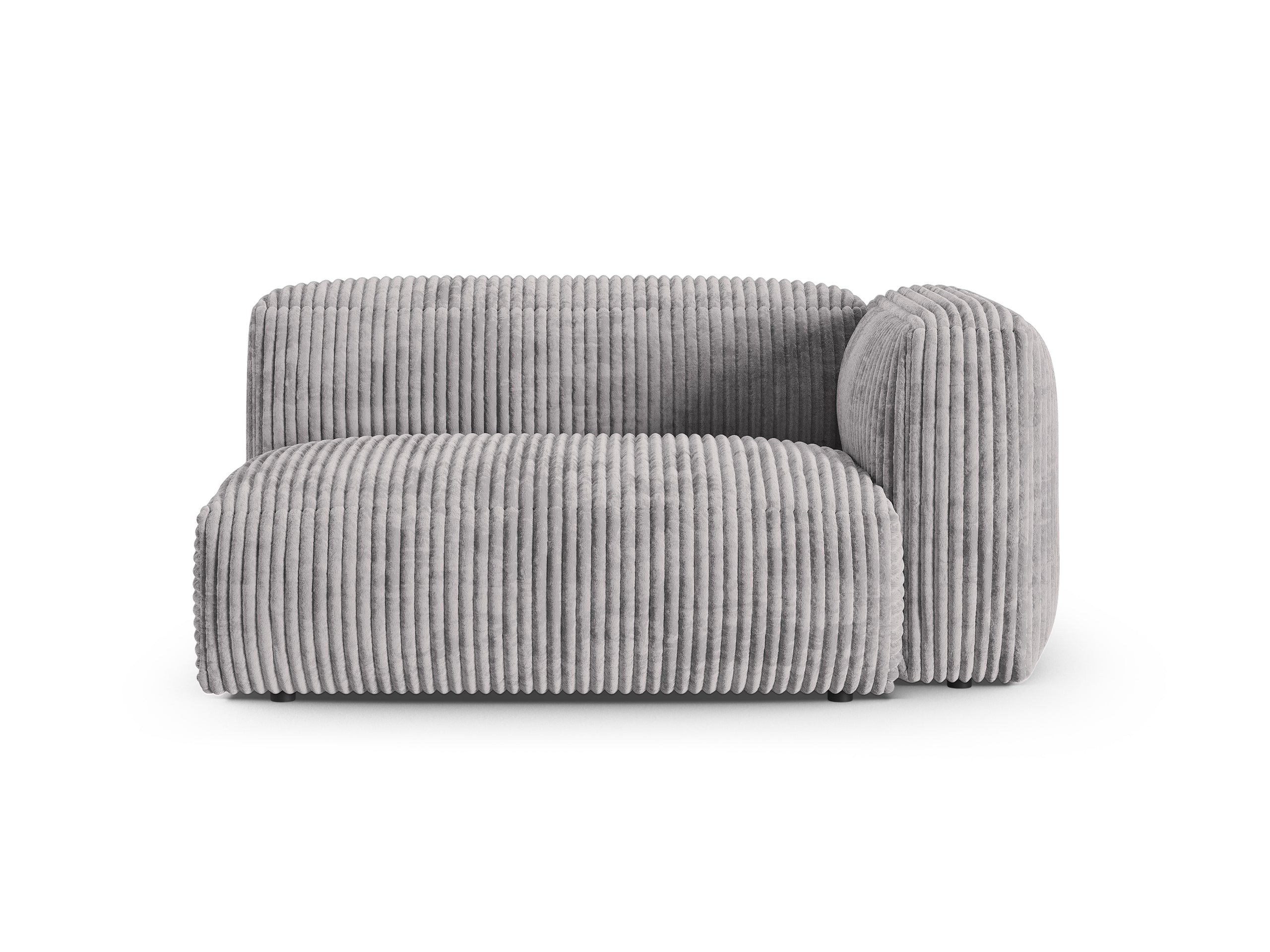 Micadoni Martina dvojmiestny modul sedačky s podrúčkou - Menčester Tilia (Til86) - Svetlosivá - Nohy: Čierny plast - Pravé prevedenie - Variant 90 cm