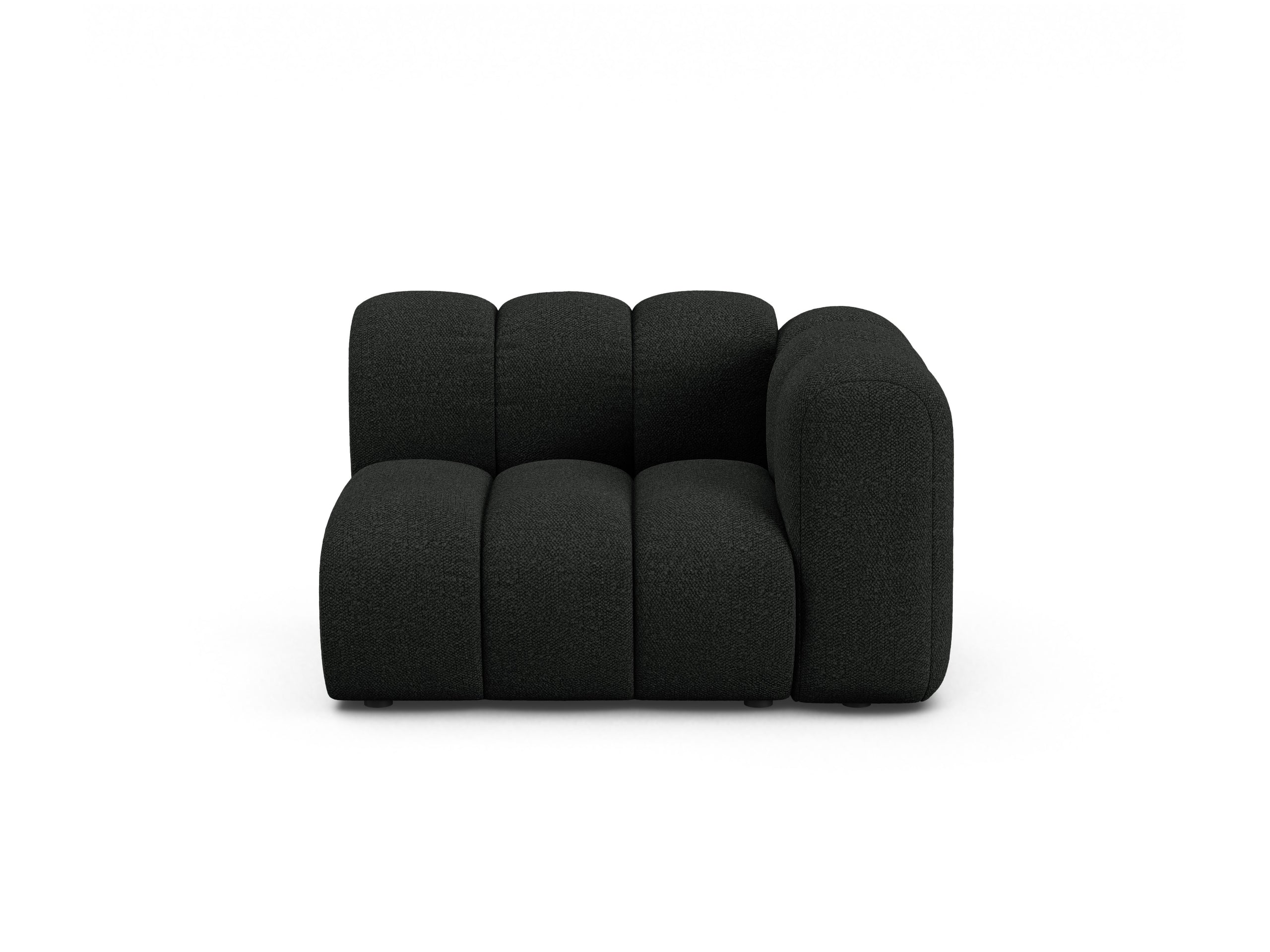 Micadoni Lupine modul sedačky s podrúčkou 115 × 95 cm - Buklé Baloo (Bal2082) - Čierna - Pravé prevedenie