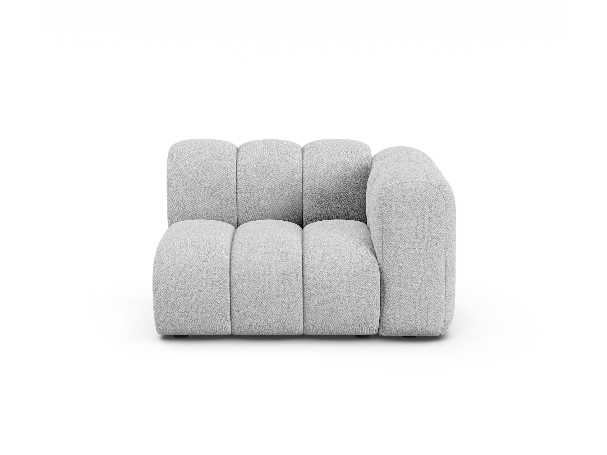 Micadoni Lupine modul sedačky s podrúčkou 115 × 95 cm - Buklé Baloo (Bal2085) - Svetlosivá - Pravé prevedenie