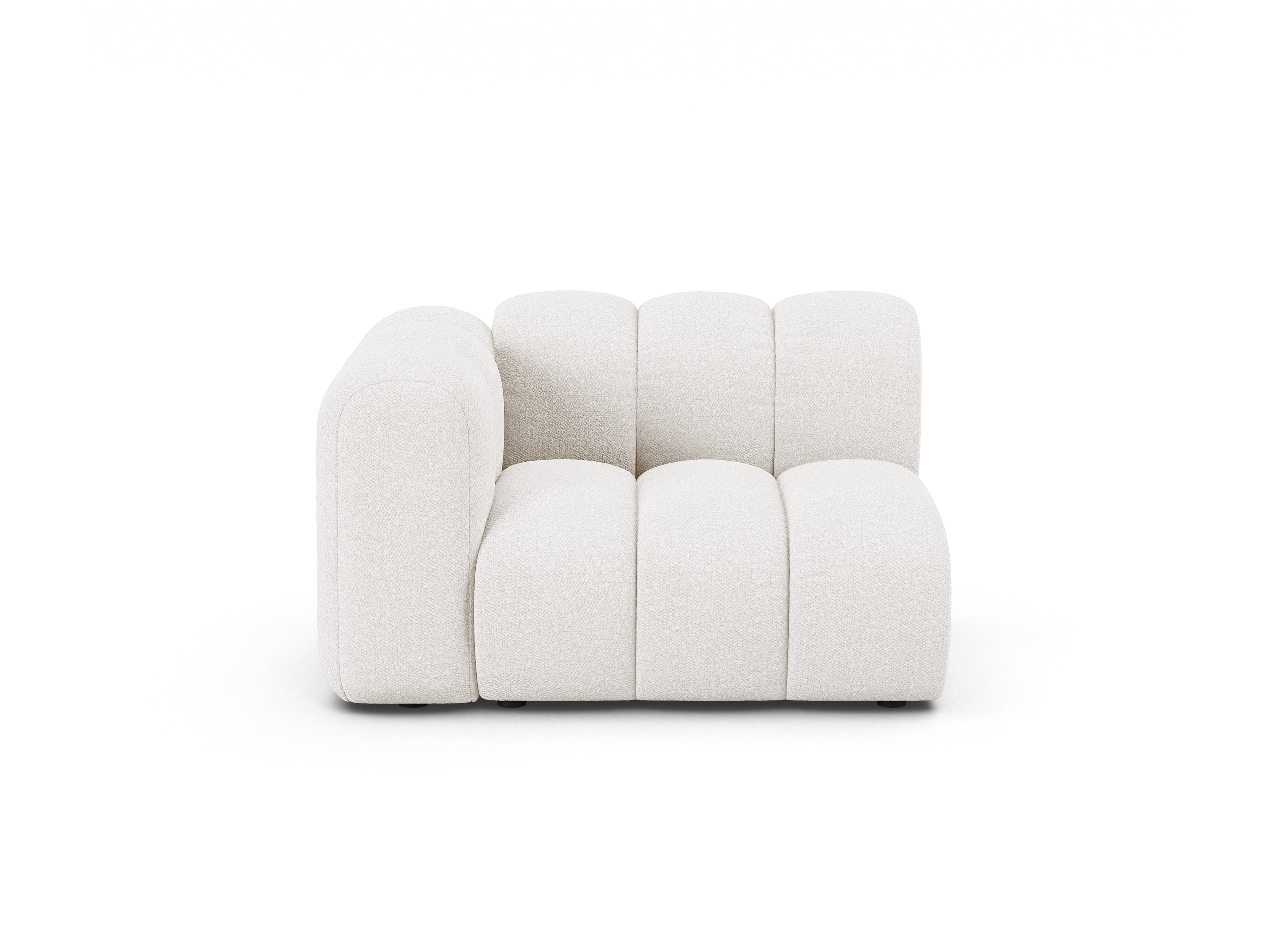 Micadoni Lupine modul sedačky s podrúčkou 115 × 95 cm - Buklé Baloo (Bal2073) - Biela - Ľavé prevedenie
