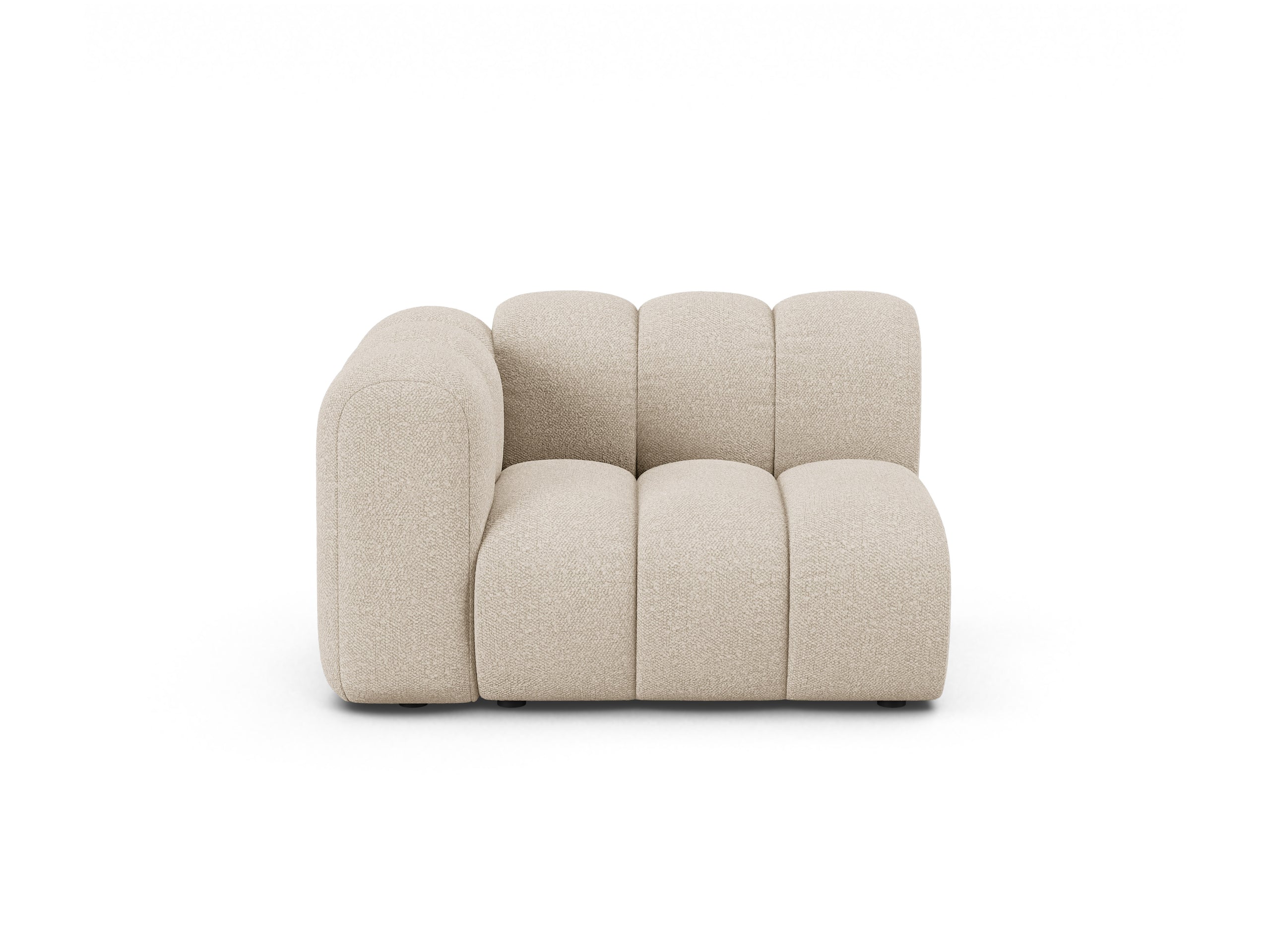 Micadoni Lupine modul sedačky s podrúčkou 115 × 95 cm - Buklé Baloo (Bal2074) - Béžová - Ľavé prevedenie