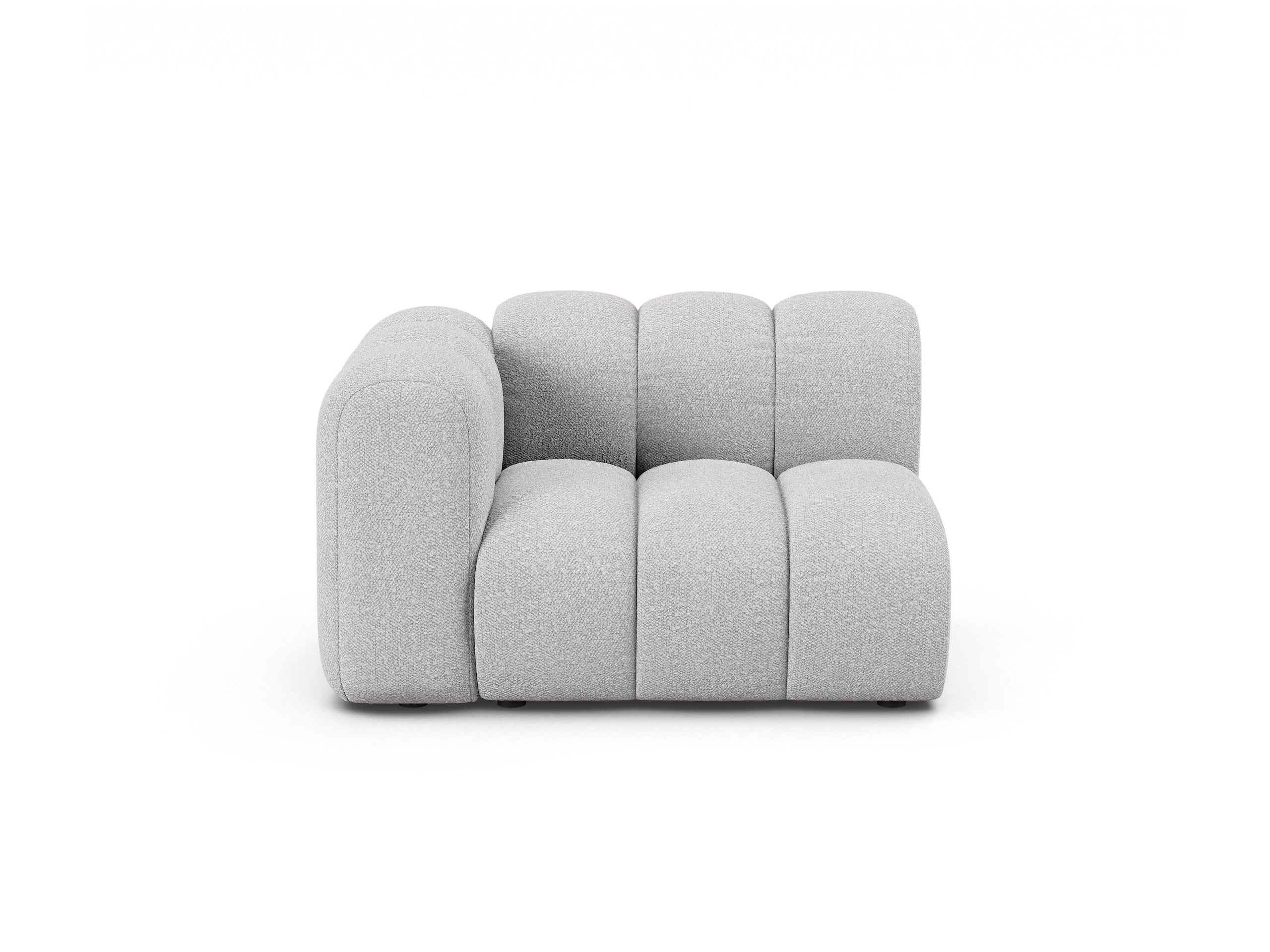 Micadoni Lupine modul sedačky s podrúčkou 115 × 95 cm - Buklé Baloo (Bal2085) - Svetlosivá - Ľavé prevedenie
