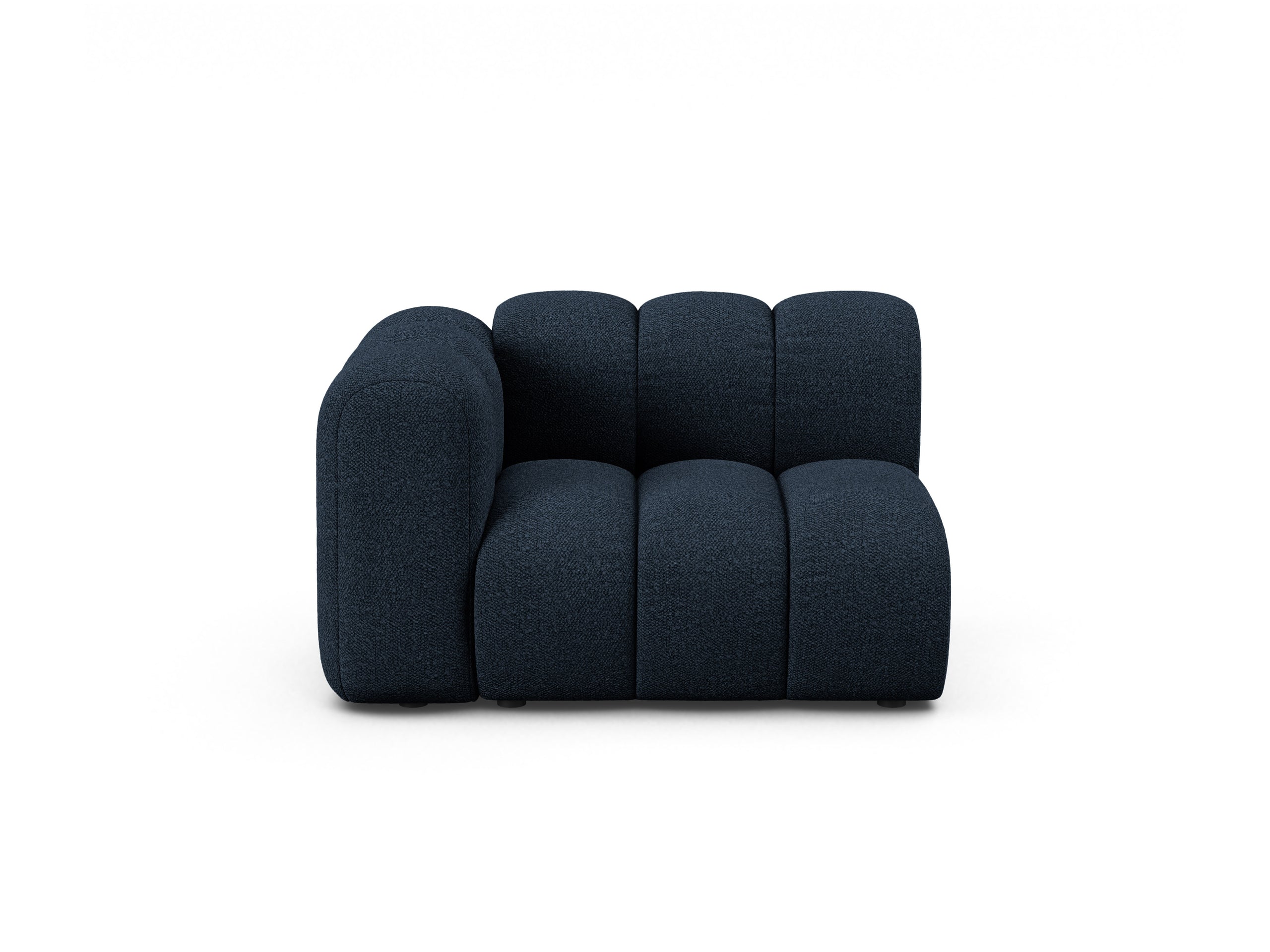 Micadoni Lupine modul sedačky s podrúčkou 115 × 95 cm - Buklé Baloo (Bal2088) - Tmavomodrá - Ľavé prevedenie