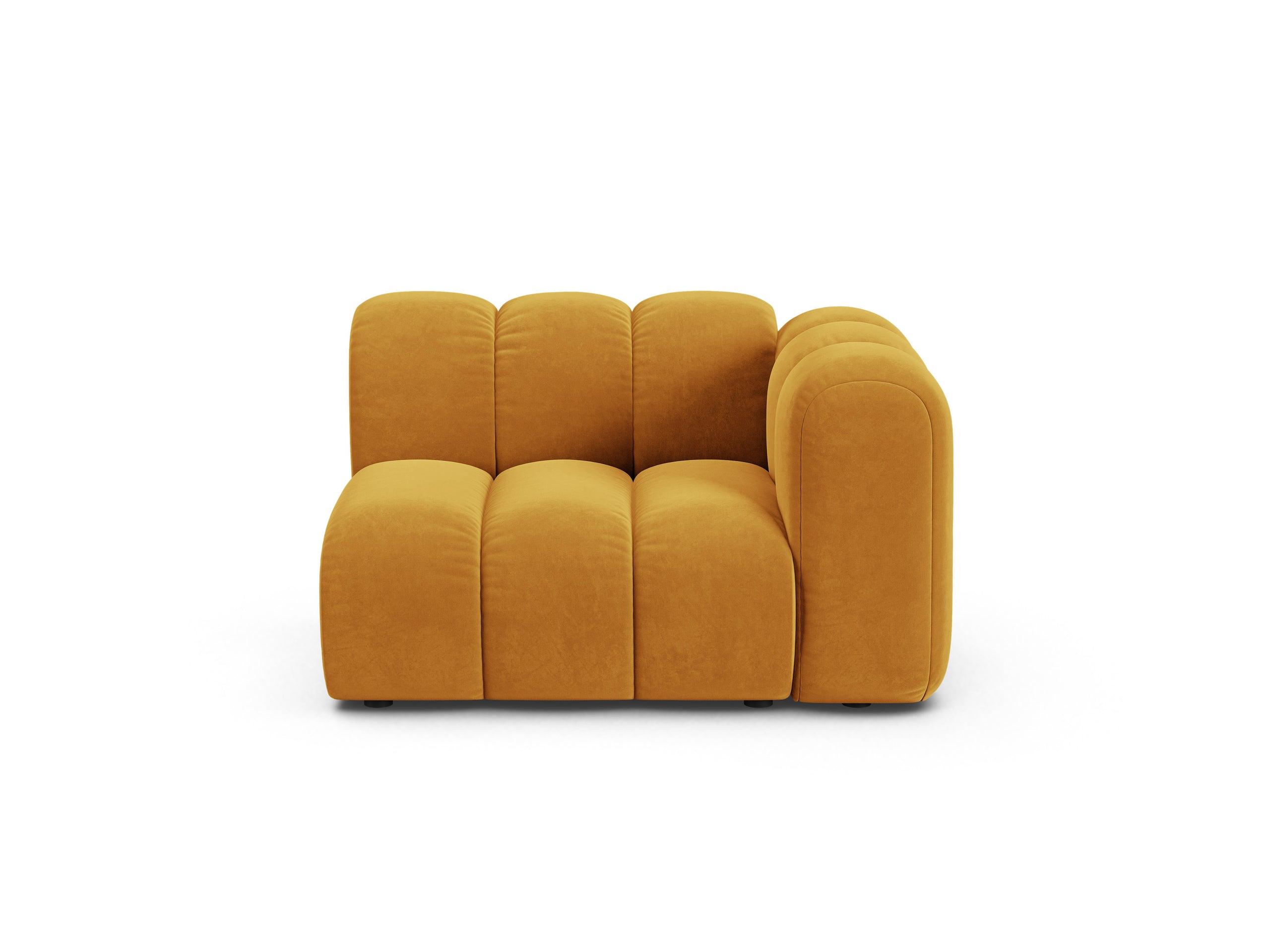 Micadoni Lupine modul sedačky s podrúčkou 115 × 95 cm - Zamat Venus (Ven2917) - Žltá - Pravé prevedenie