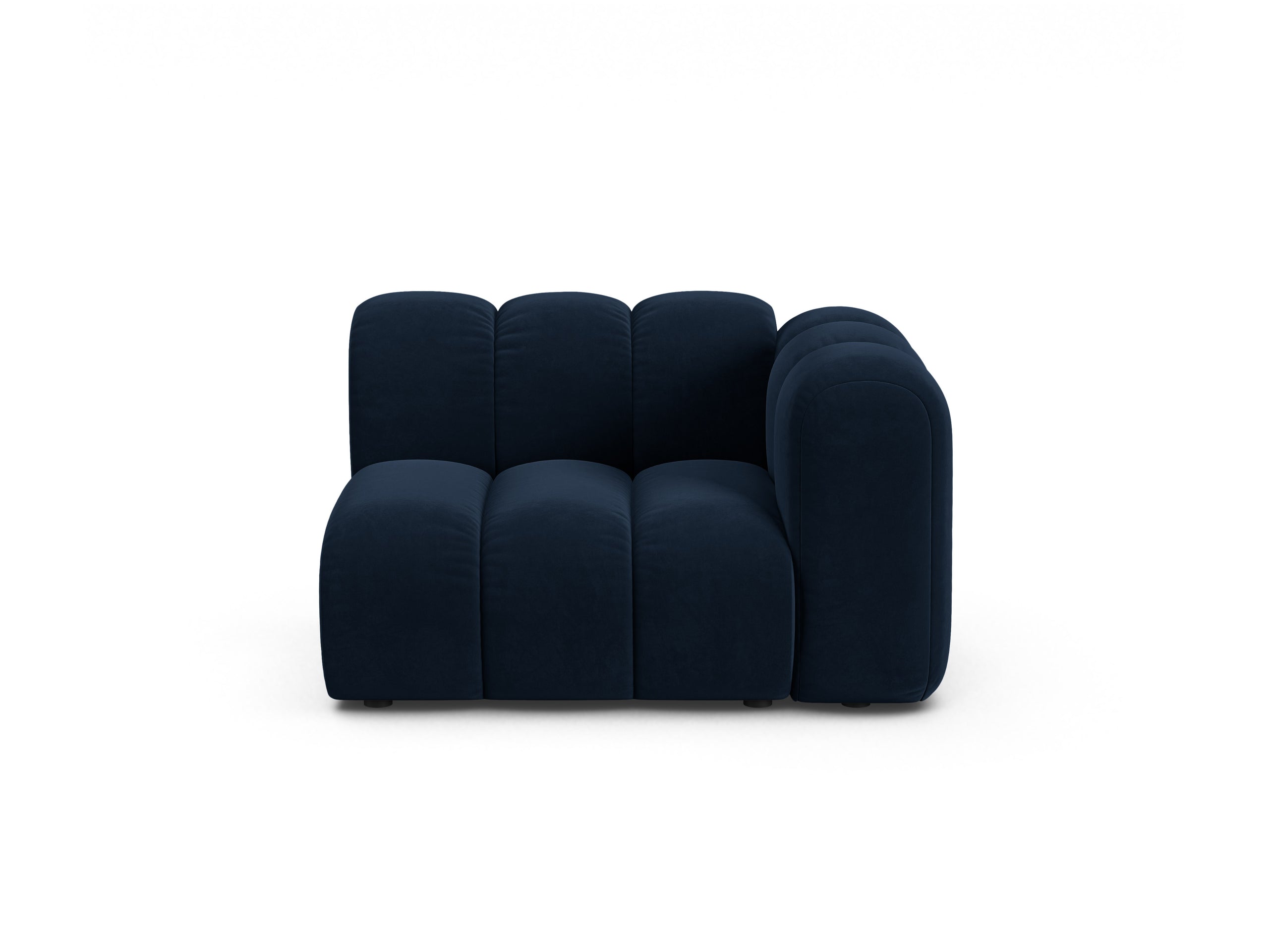 Micadoni Lupine modul sedačky s podrúčkou 115 × 95 cm - Zamat Salvador (Sal05) - Kráľovská modrá - Pravé prevedenie