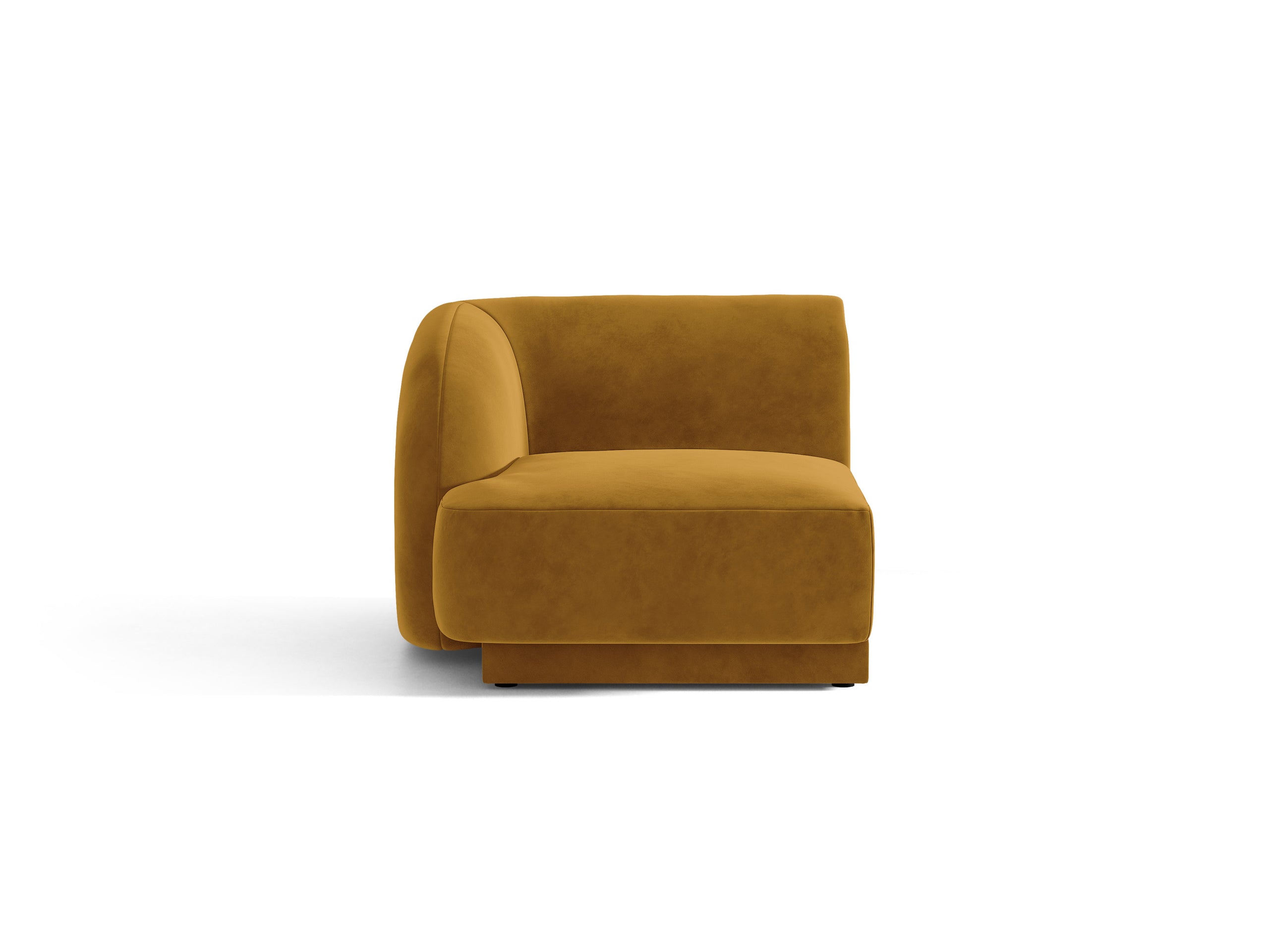 Micadoni Miley modul sedačky s podrúčkou 90 × 90 cm - Zamat Bluvel (Blu68) - Žltá - Ľavé prevedenie