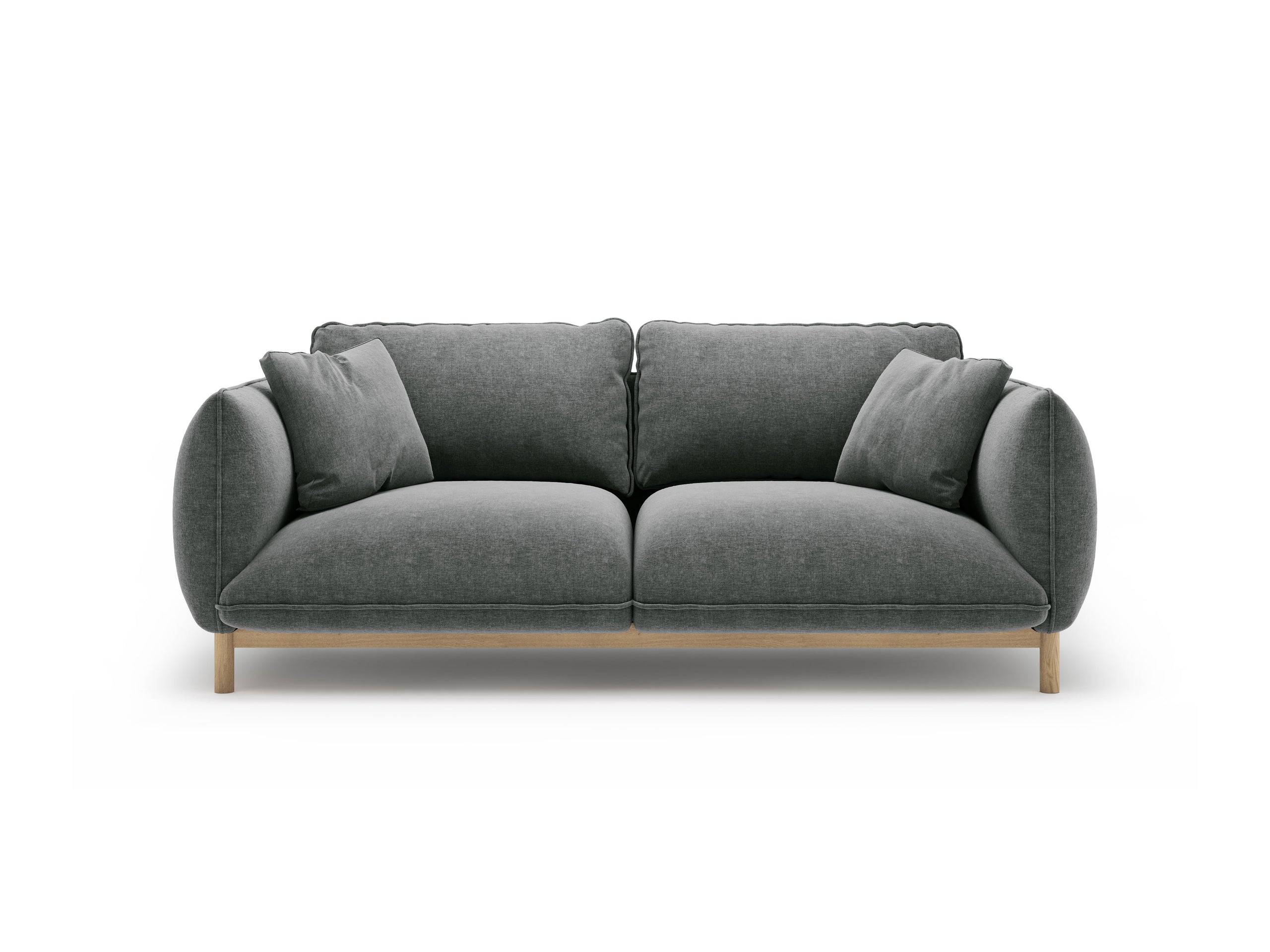 Micadoni Ada dvojmiestna pohovka 178 × 101 cm - Štrukturovaná látka Wind (Win89) - Tmavosivá