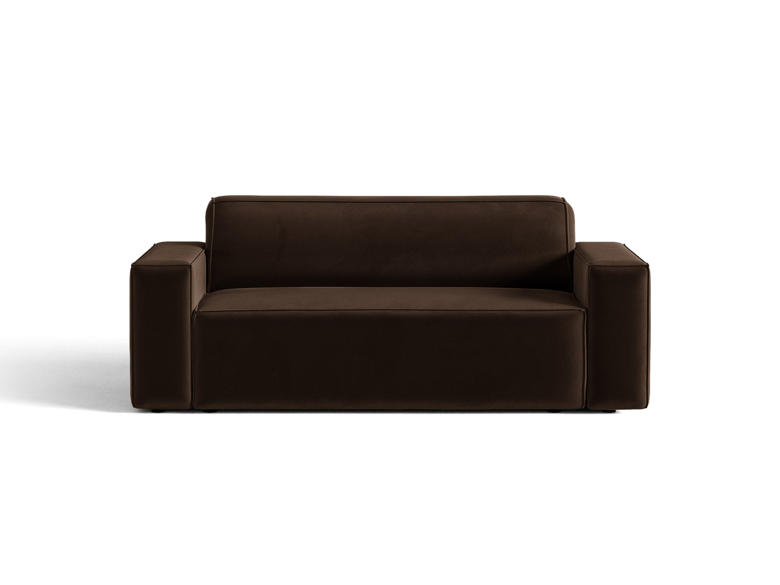 Micadoni Jodie dvojmiestna pohovka 175 × 99 cm - Zamat Bluvel (Blu48) - Tmavohnedá