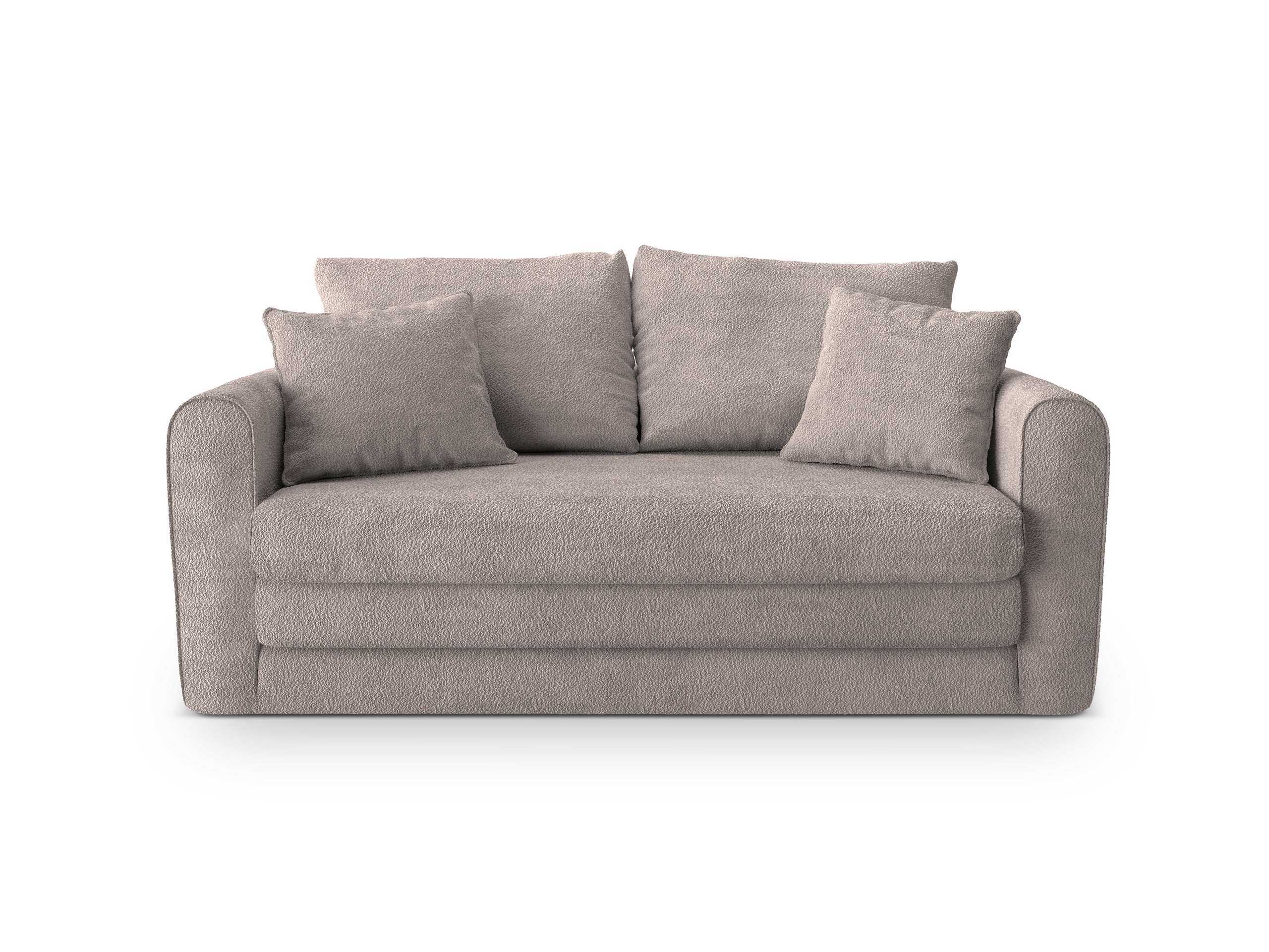Micadoni Lido rozkladacia dvojmiestna pohovka 158 × 69 cm - Buklé CORAL (Cor50) - Teplá sivá - Variant 69x80x158