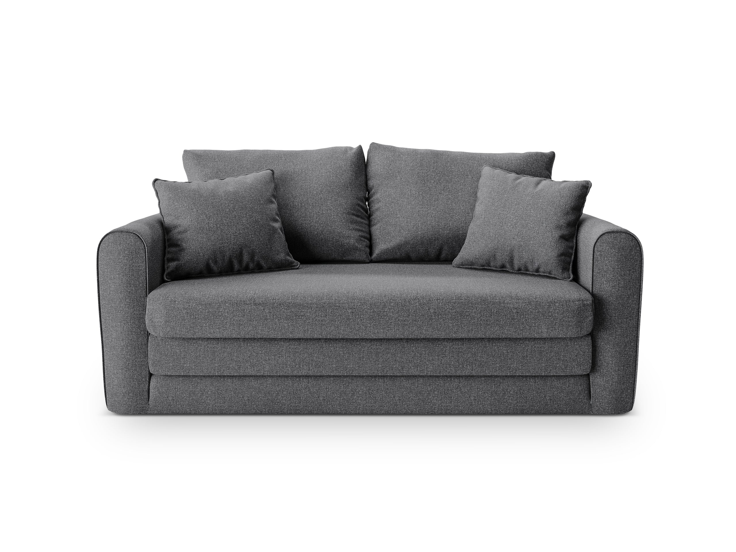 Micadoni Lido rozkladacia dvojmiestna pohovka 158 × 69 cm - Štrukturovaná látka Solid (Sld99) - Tmavosivá - Variant 69x80x158