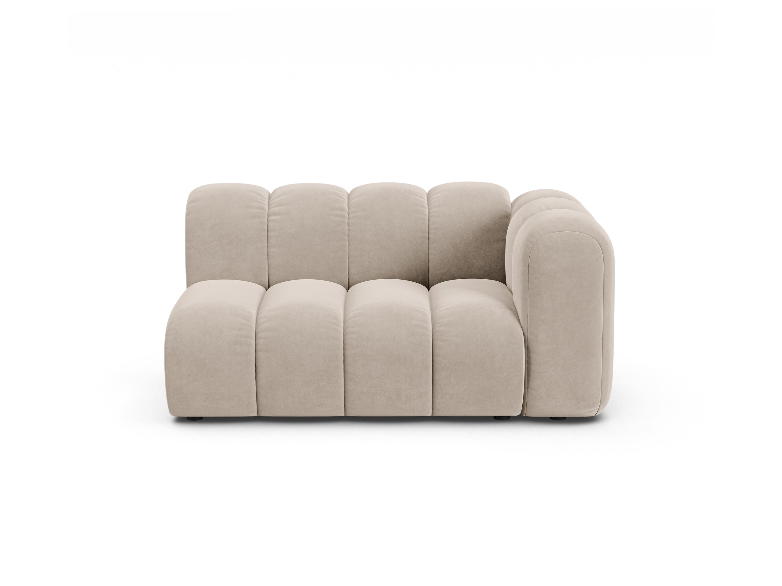 Micadoni Lupine modul sedačky s podrúčkou 145 × 95 cm - Zamat Salvador (Sal1) - Béžová - Pravé prevedenie