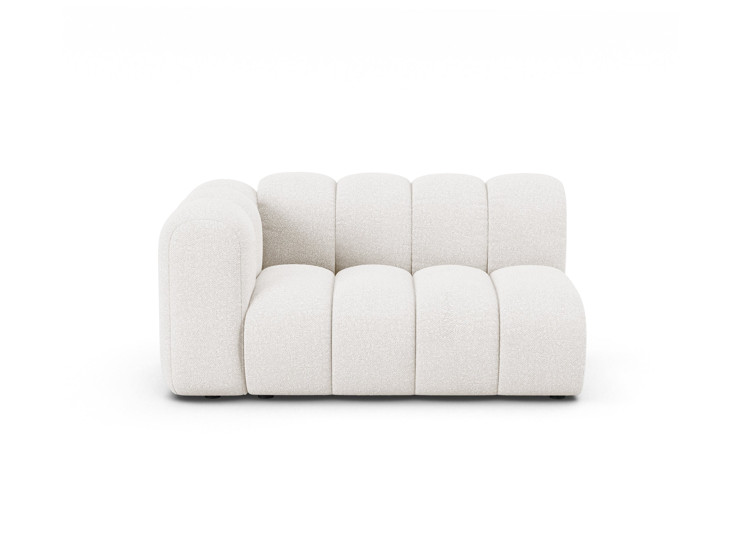 Micadoni Lupine modul sedačky s podrúčkou 145 × 95 cm - Buklé Baloo (Bal2073) - Biela - Ľavé prevedenie