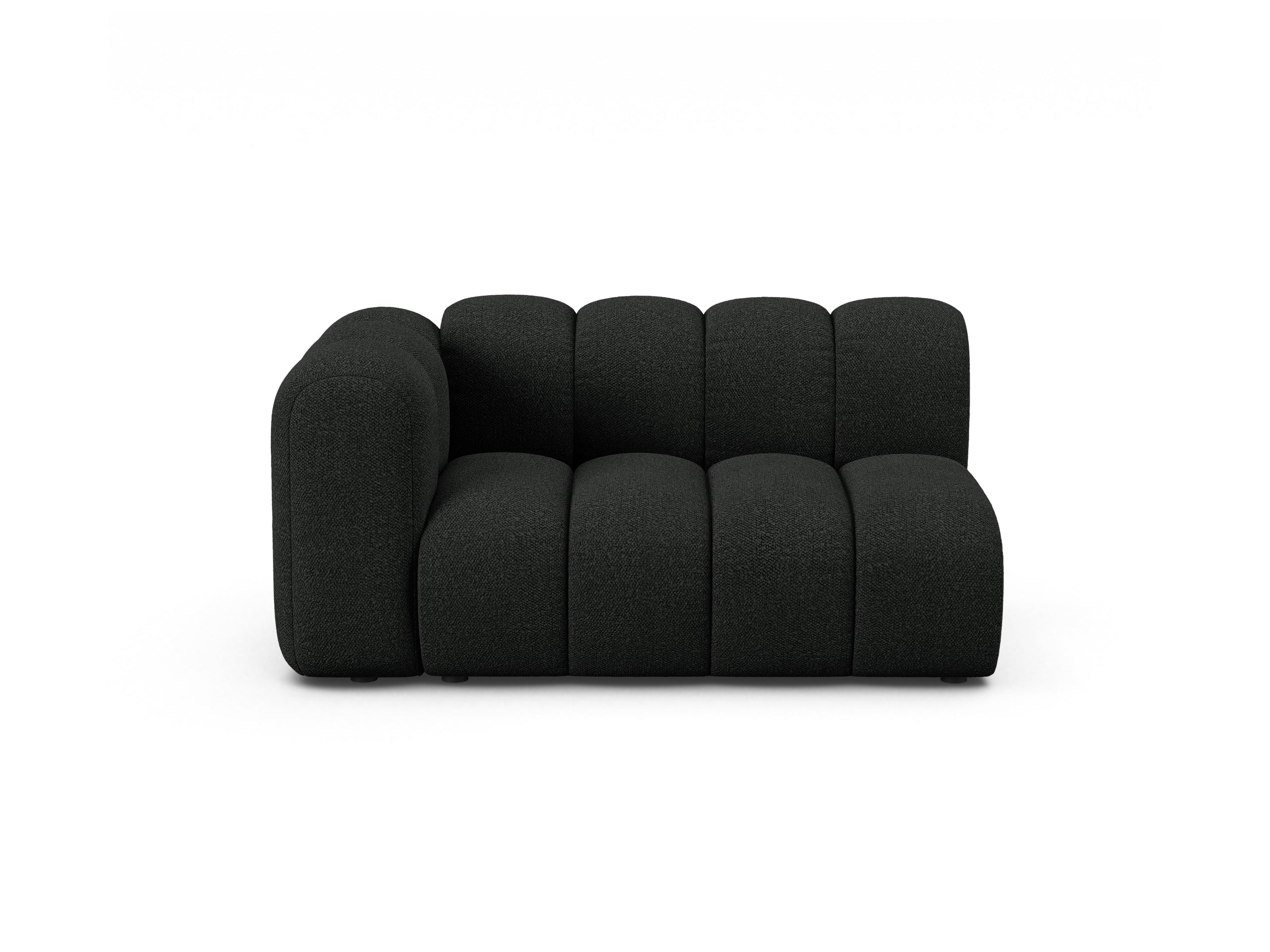 Micadoni Lupine modul sedačky s podrúčkou 145 × 95 cm - Buklé Baloo (Bal2082) - Čierna - Ľavé prevedenie
