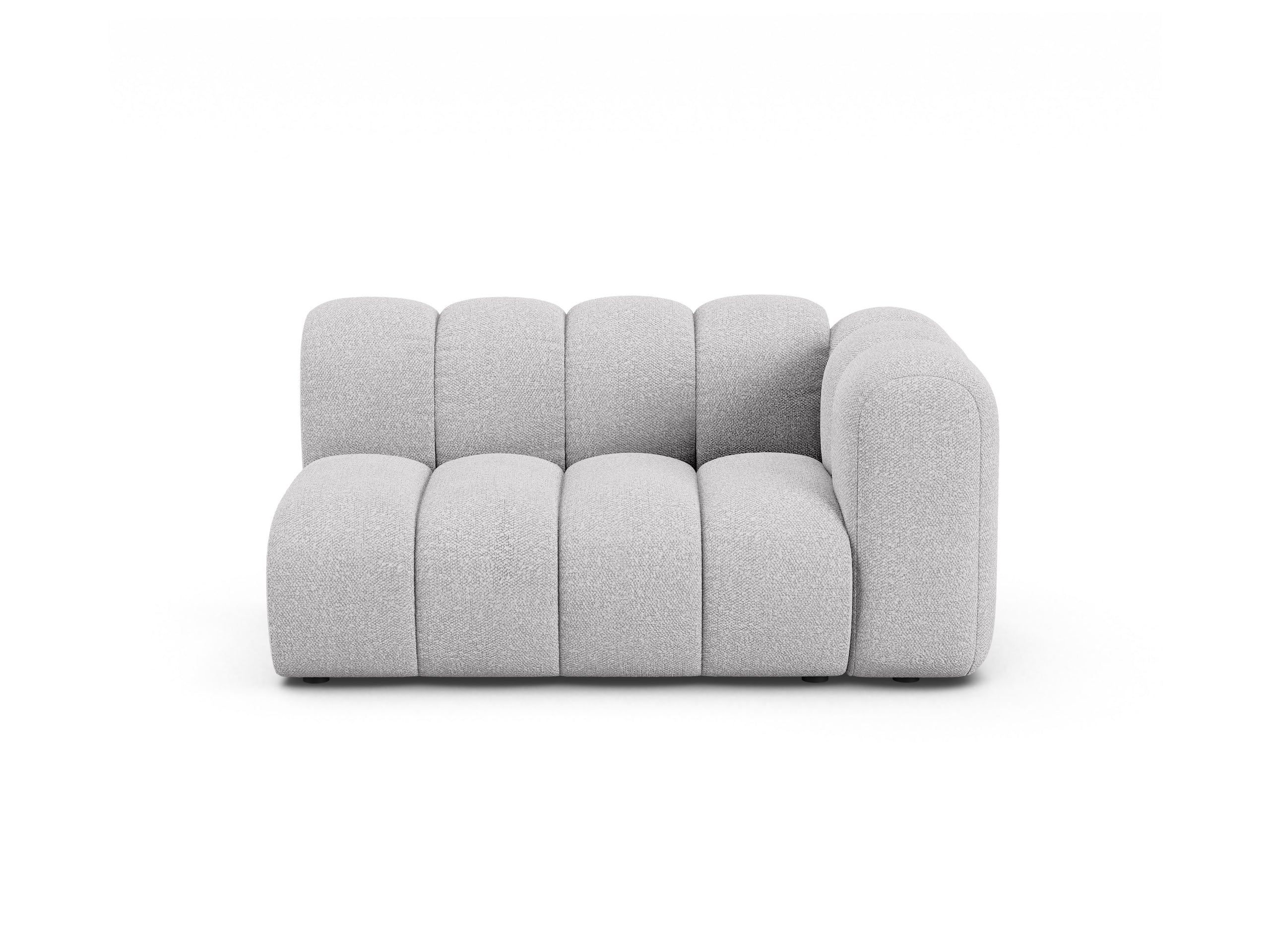 Micadoni Lupine modul sedačky s podrúčkou 145 × 95 cm - Buklé Baloo (Bal2085) - Svetlosivá - Pravé prevedenie