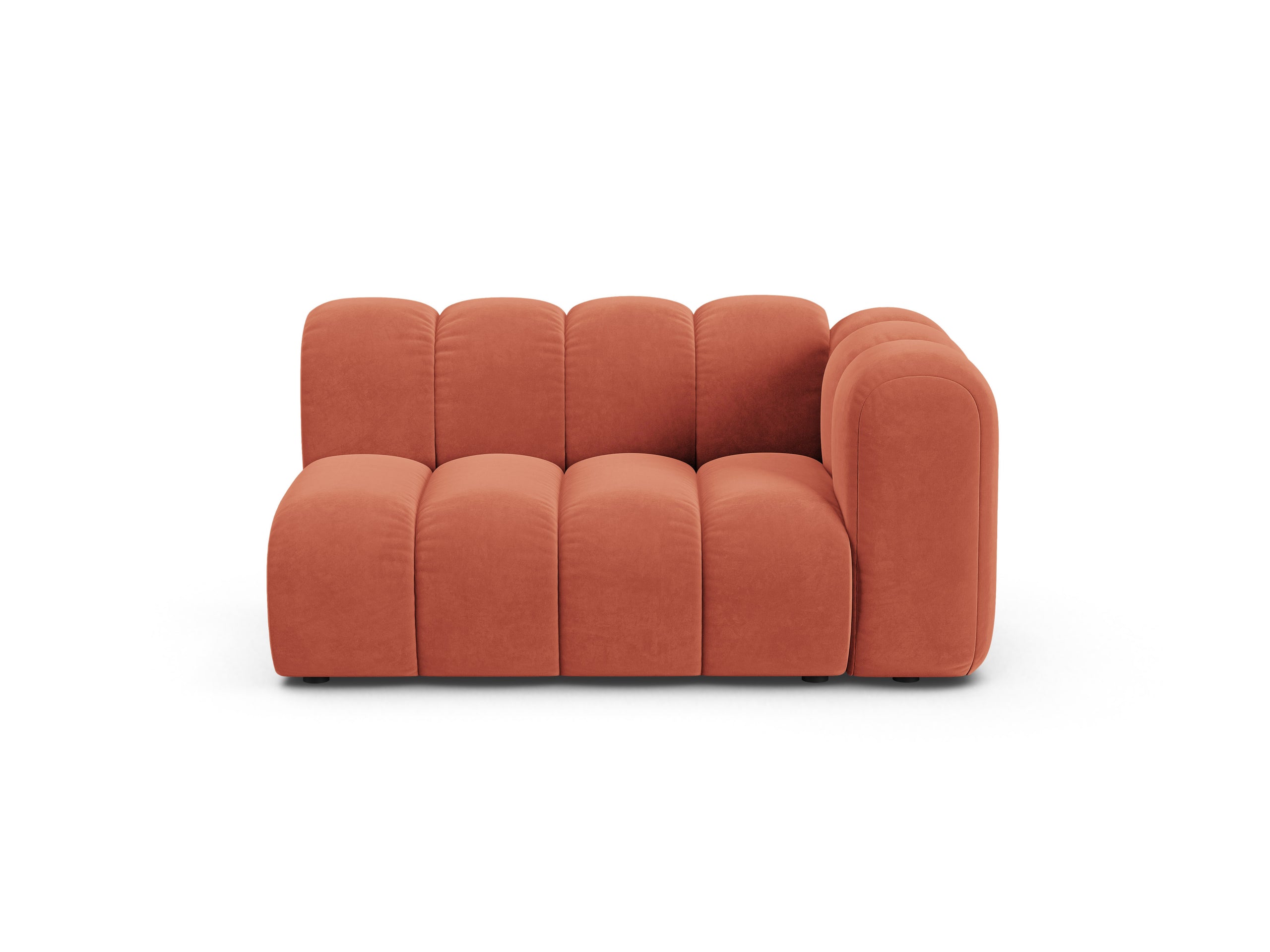 Micadoni Lupine modul sedačky s podrúčkou 145 × 95 cm - Zamat Venus (Ven2933) - Koralová - Pravé prevedenie