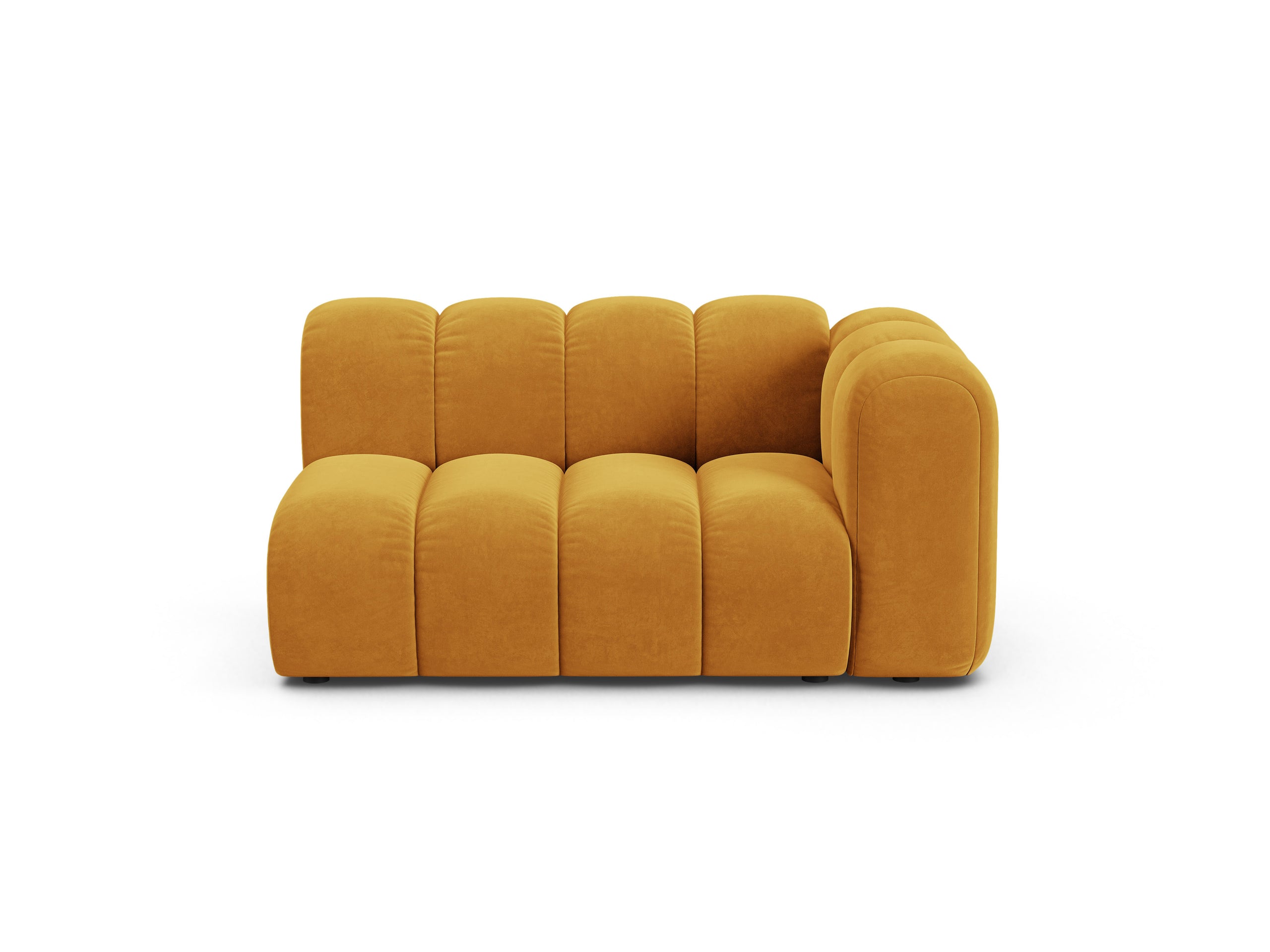 Micadoni Lupine modul sedačky s podrúčkou 145 × 95 cm - Zamat Venus (Ven2917) - Žltá - Pravé prevedenie
