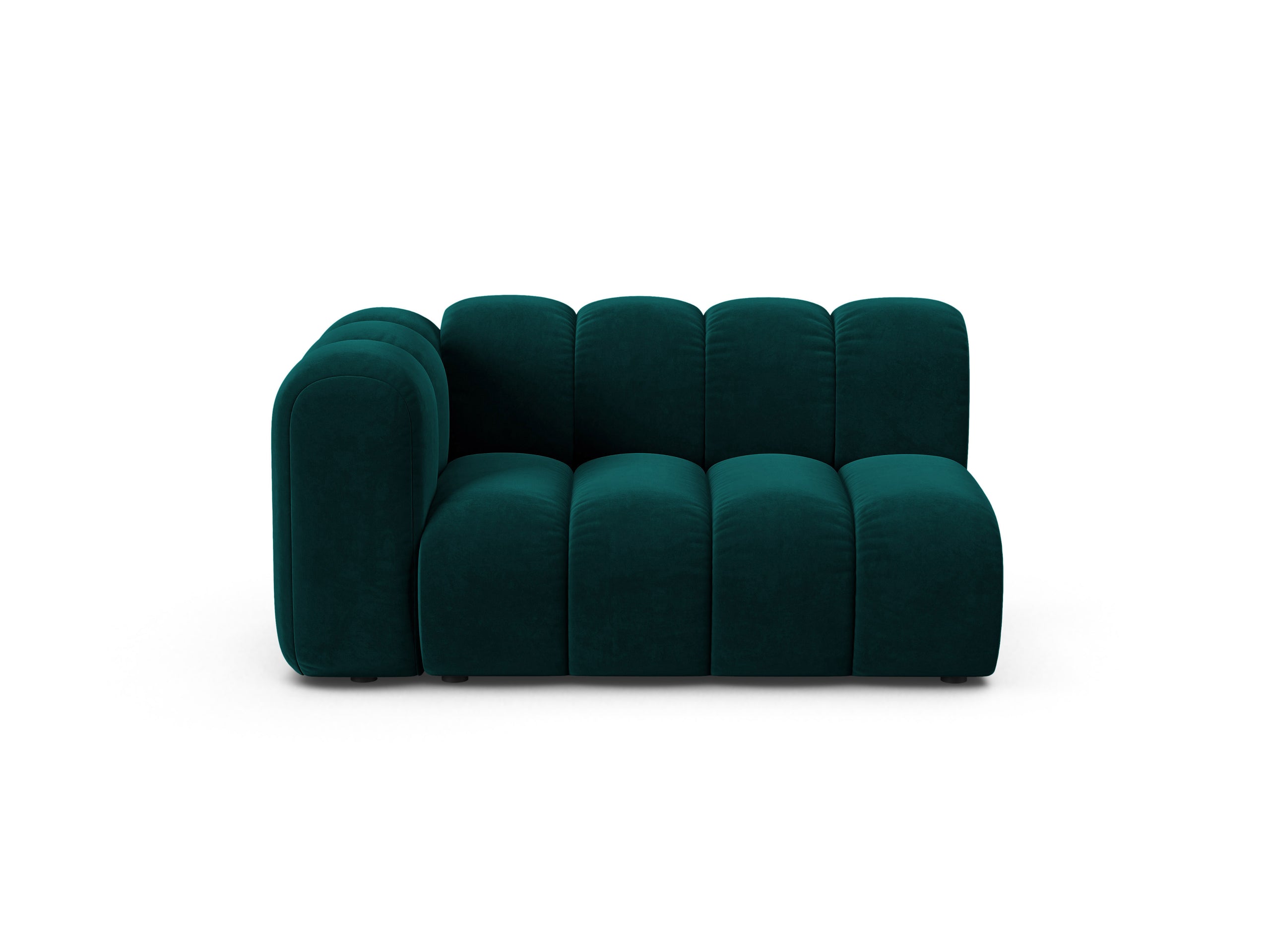 Micadoni Lupine modul sedačky s podrúčkou 145 × 95 cm - Zamat Venus (Ven2911) - Tmavá petrolejová - Ľavé prevedenie