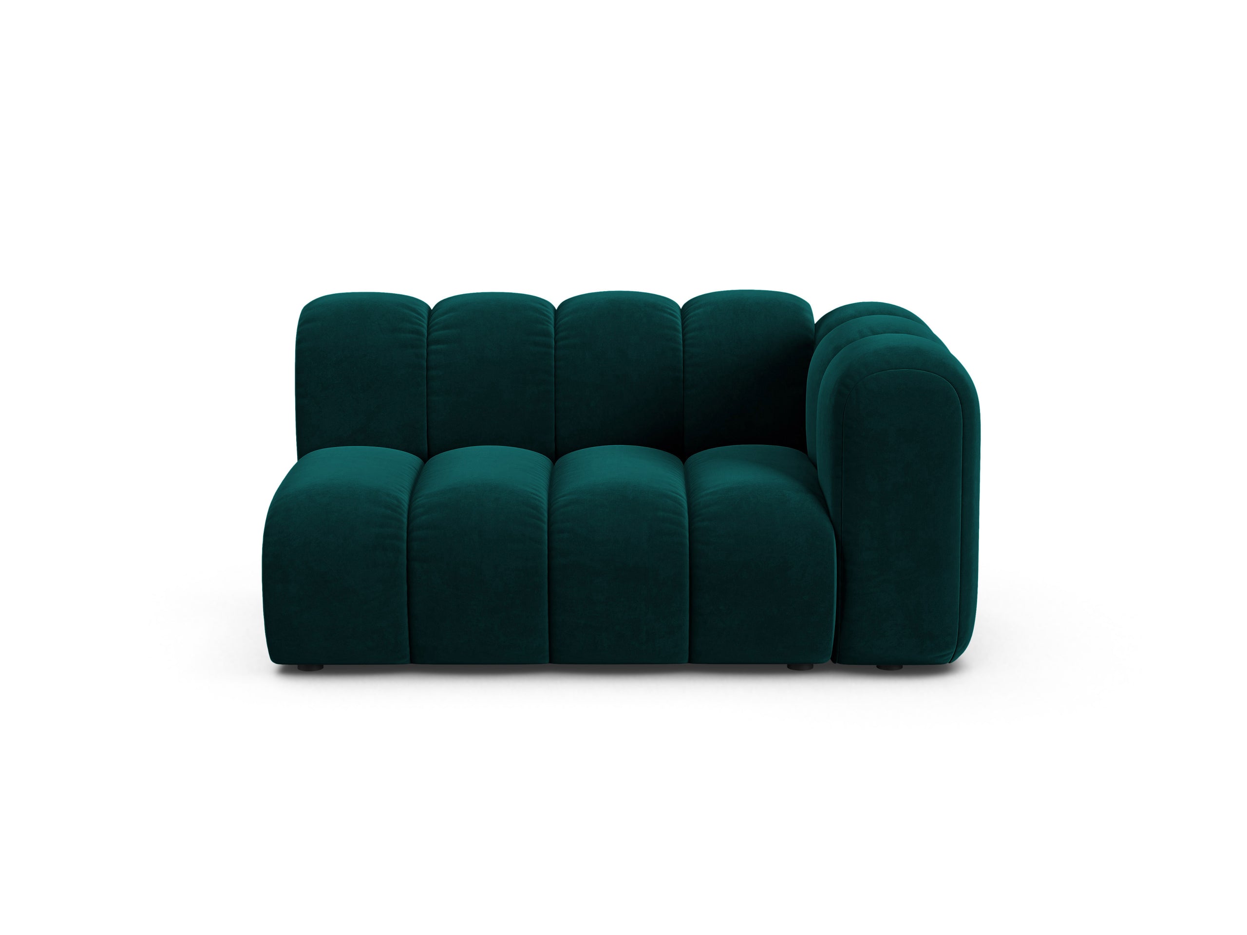 Micadoni Lupine modul sedačky s podrúčkou 145 × 95 cm - Zamat Venus (Ven2911) - Tmavá petrolejová - Pravé prevedenie